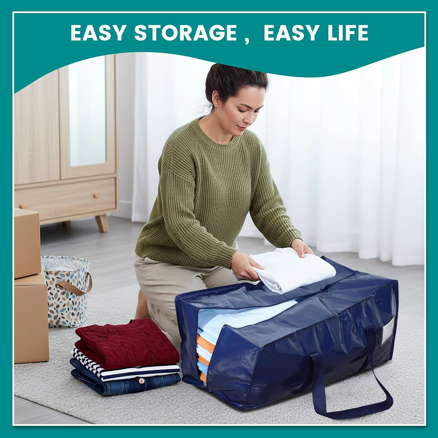 Thumbnail 3 de Dntorx 4 Pack Moving Bags, 90L