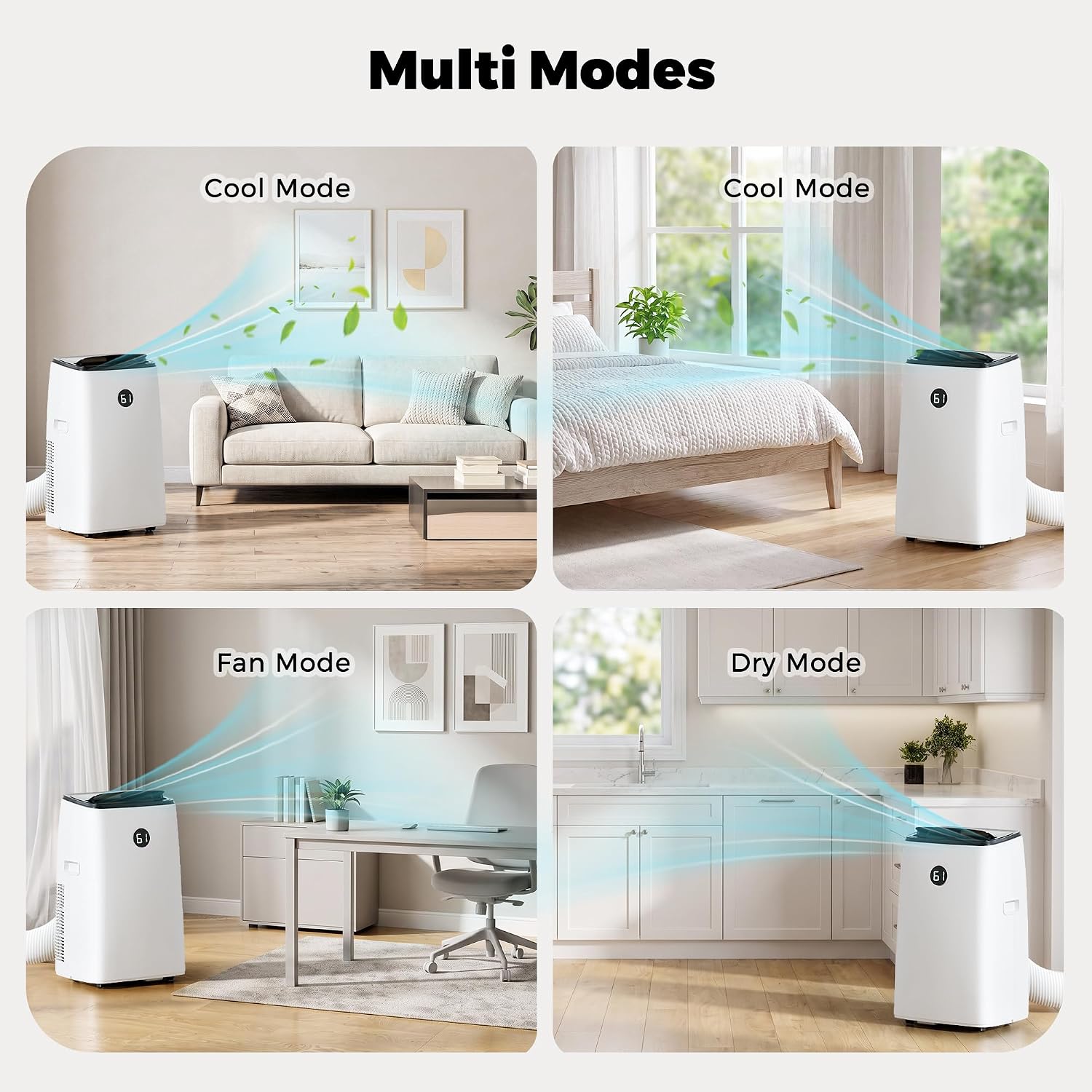 Detalle de HUMHOLD 14,000 BTU Portable Air Conditioner, 3-in-1 with Dehumidifier and Remote