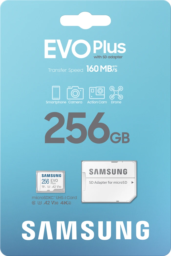 Thumbnail 7 de Samsung microSDXC EVO Plus (2024) 256 GB – Speicherkarte für Kamera, Handy & Drohne