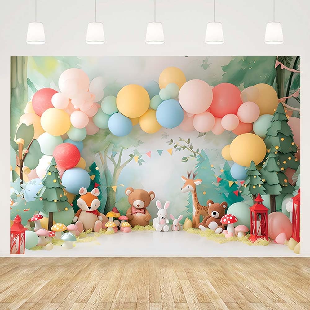 Detalle de Mehofond Jungle Birthday Backdrop 7x5ft
