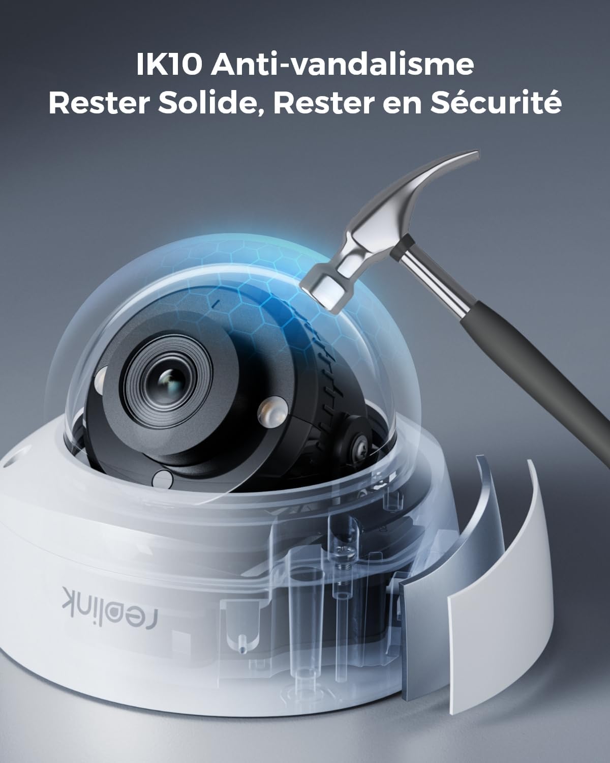 Detalle de Kit de Caméra de Surveillance PoE 4K Reolink RLK8-800V4 – Anti-Vandalisme IK10, NVR 8CH avec 2To
