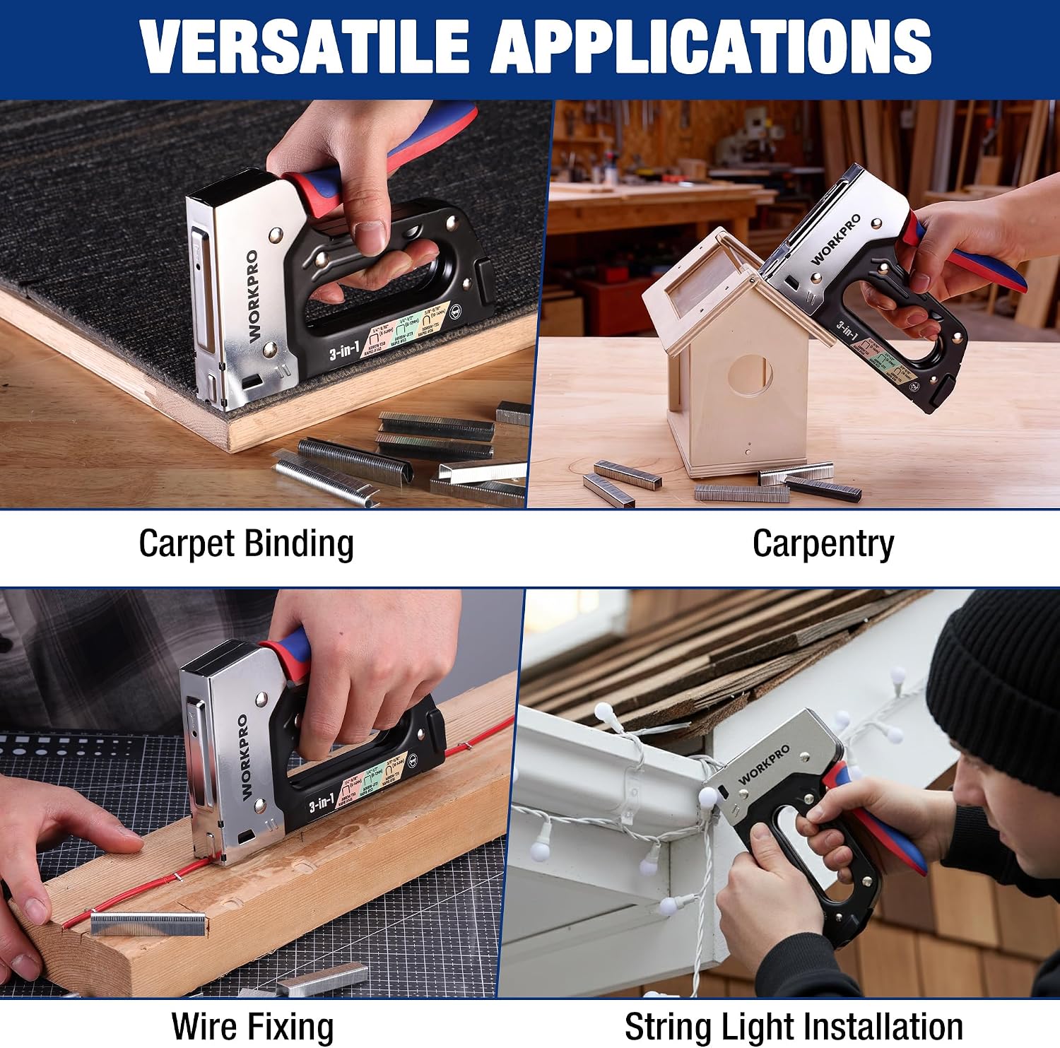Thumbnail 6 de WORKPRO Upholstery Staple Gun, 3-in-1