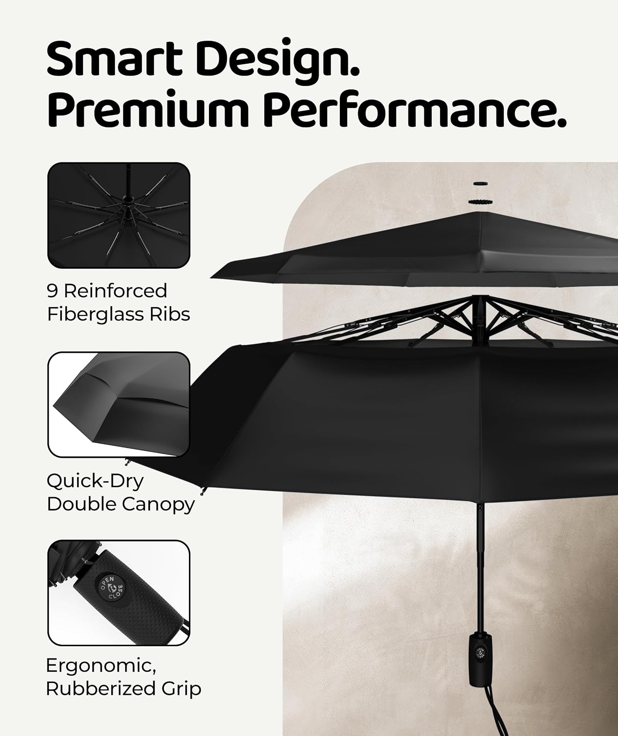 Thumbnail 2 de REPEL Windproof Travel Umbrella 85 MPH ☂
