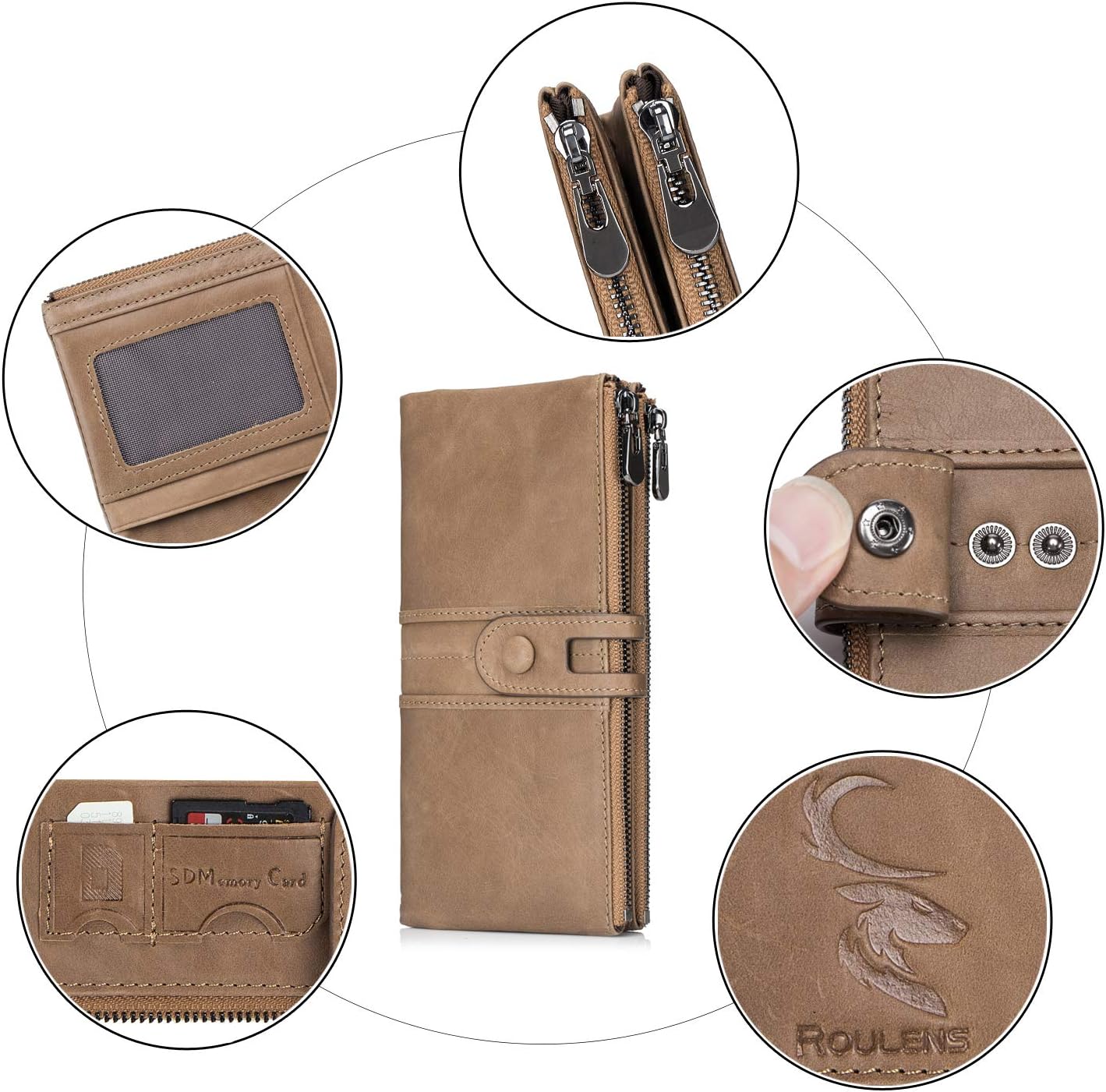 Detalle de Roulens Portafogli donna pelle RFID 10x3x19 cm 👛