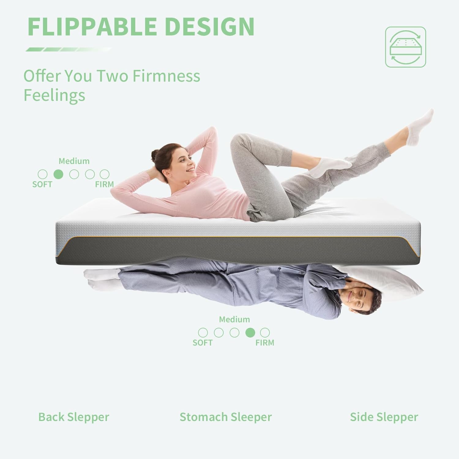 Thumbnail 3 de Doubleslee Memory Foam Mattress 4ft6