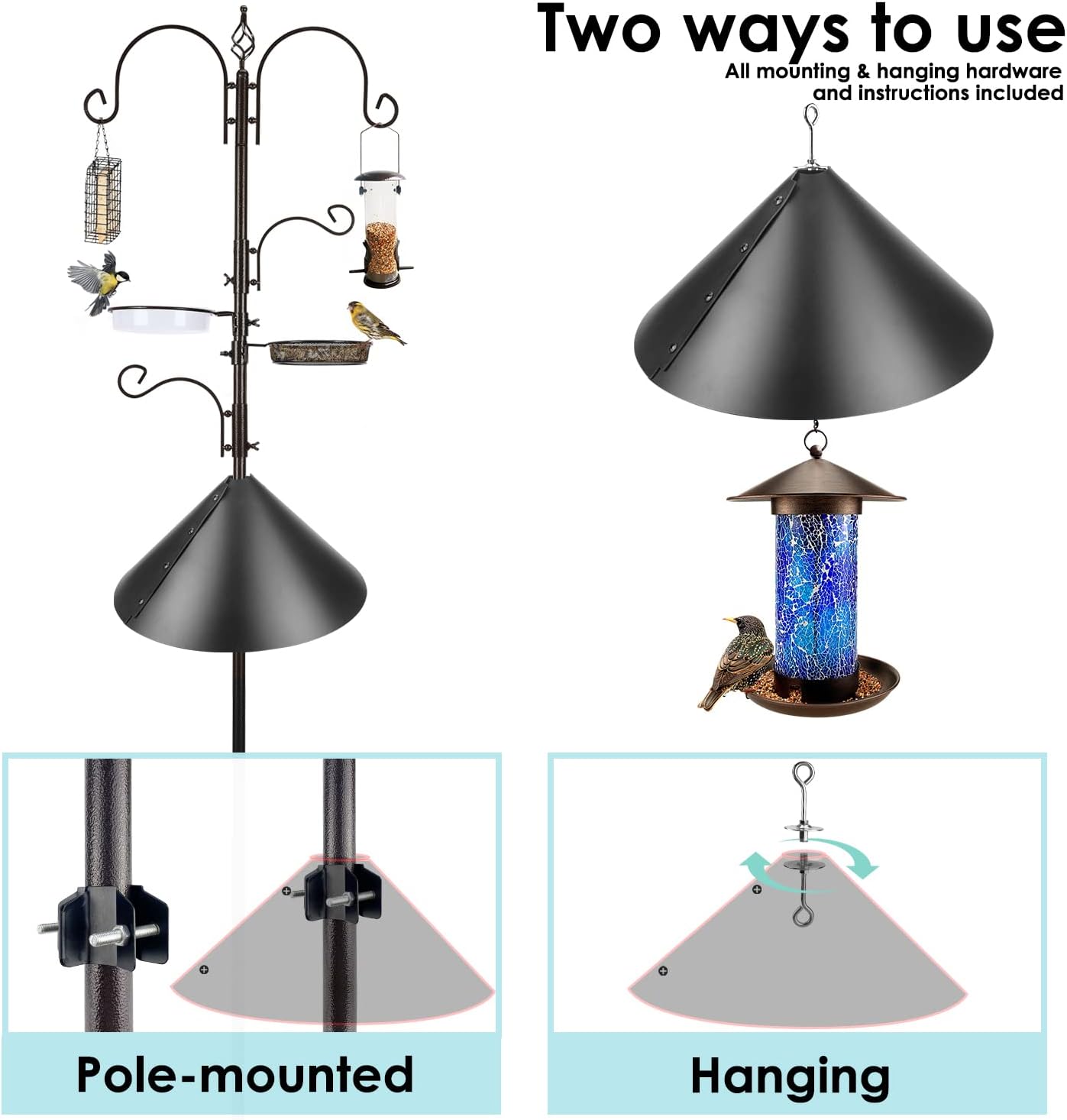Thumbnail 5 de MIXXIDEA Bird Feeder Station Kit 88.6in