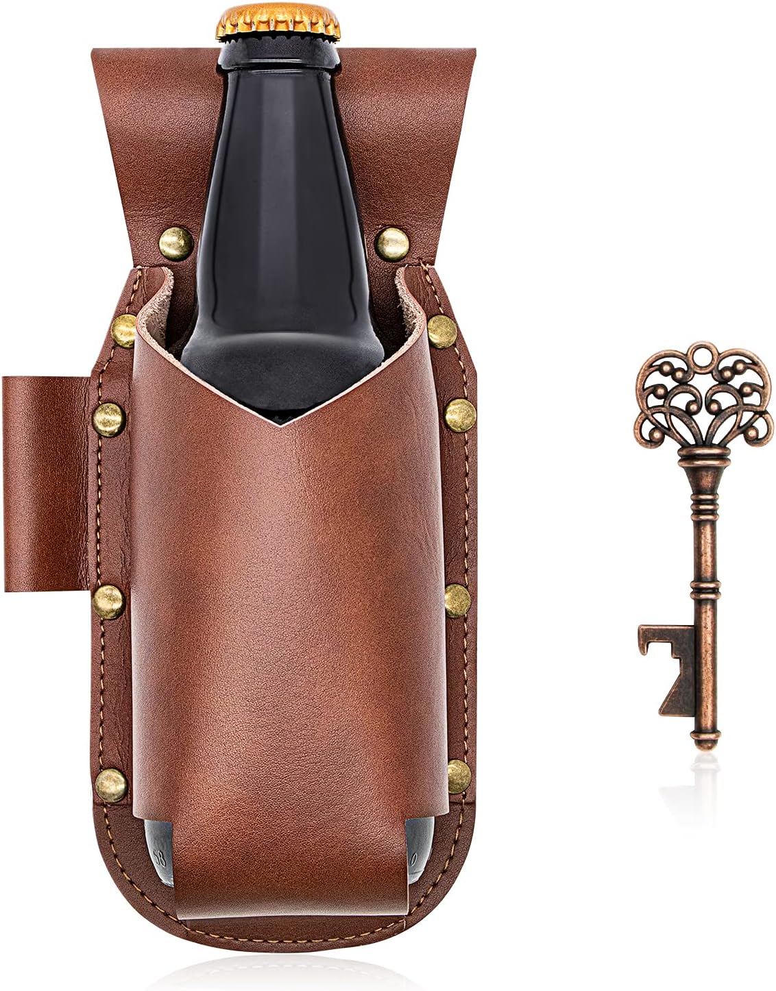 Detalle de iPihsius Bier Holster Vintage Leder 340 ml 🍺