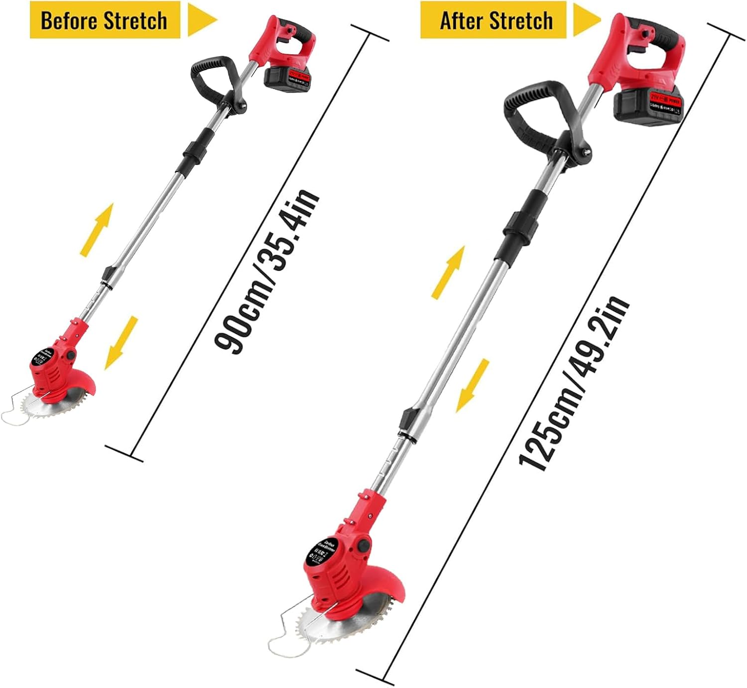 Detalle de 48V Cordless Garden Strimmer 850W with 2×2000mAh batteries