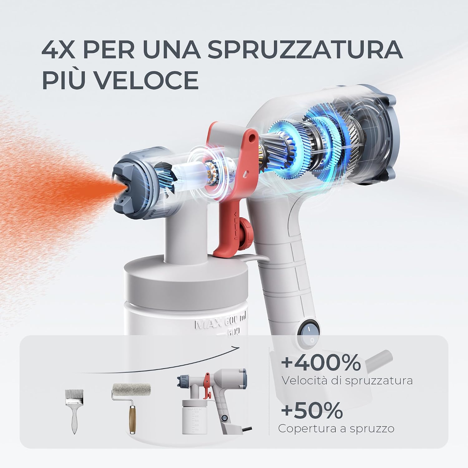 Detalle de Pistola a spruzzo Tilswall Dreamer: leggerezza, versatilità e controllo per pareti, mobili e recinzioni