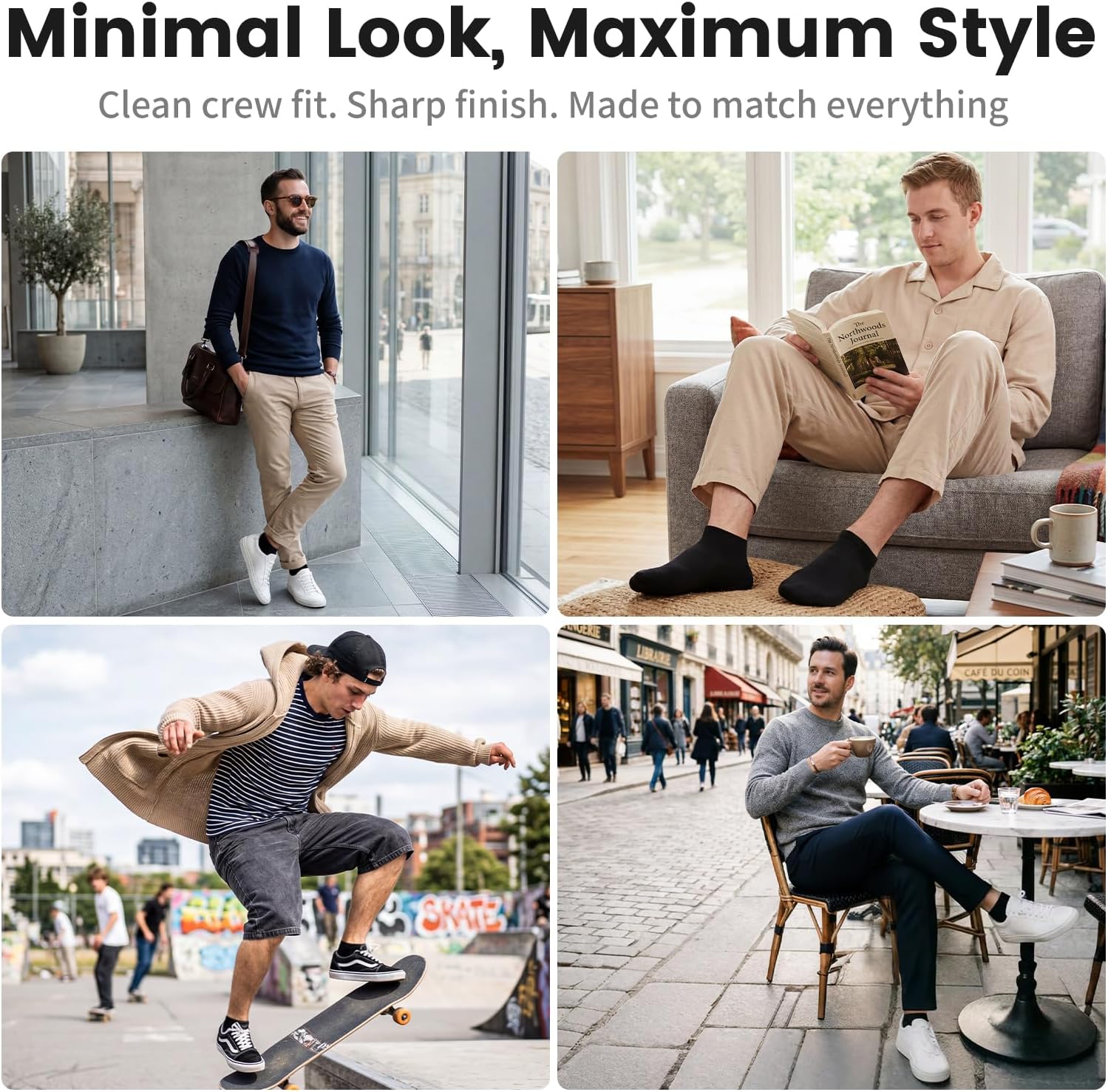 Thumbnail 1 de Wernies No Show Socks Men: Low Cut Ankle Casual Cotton with Non-Slip Grips
