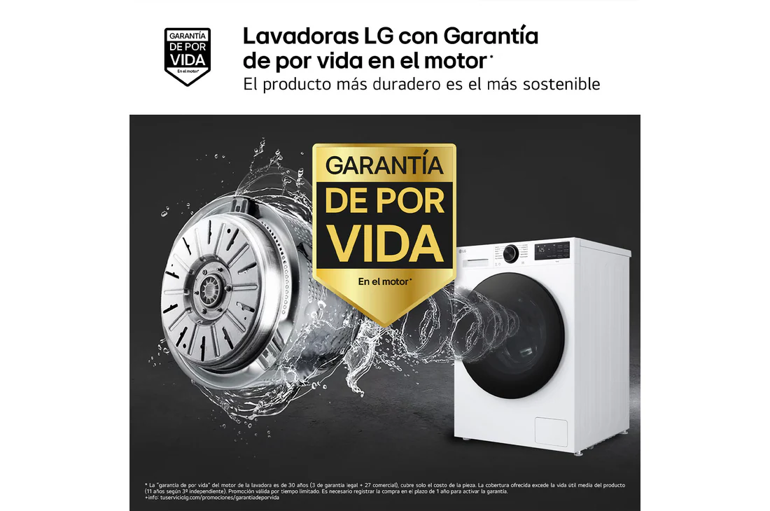 Detalle de Lavadora Inteligente LG F4X5013TLB: 13 kg, AI Direct Drive y TurboWash 360º
