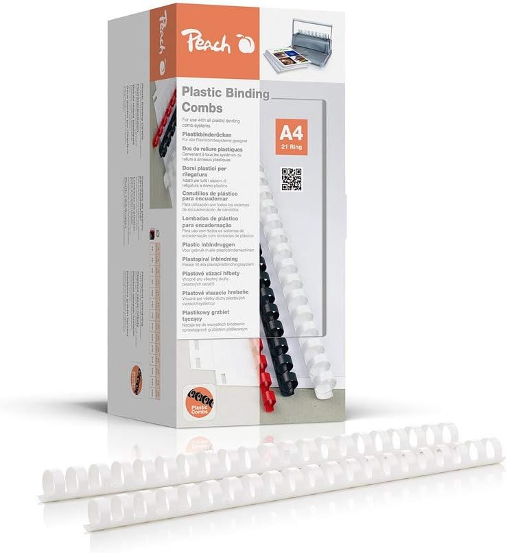 Thumbnail 6 de Peach Plastikbinderücken A4-6mm | 100 Stück, 25 Blatt Kapazität, weiß – PB406-01