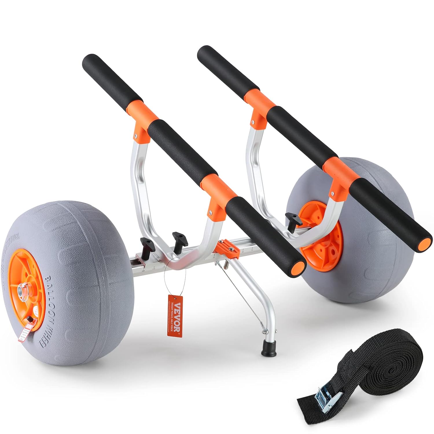 VEVOR Chariot de Kayak 160 kg – Remorque de transport pliable avec roues 30,5 cm et cadre ajustable