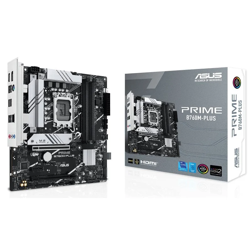 Detalle de ASUS PRIME B760M-PLUS: placa base compacta para Intel de 13./14. generación