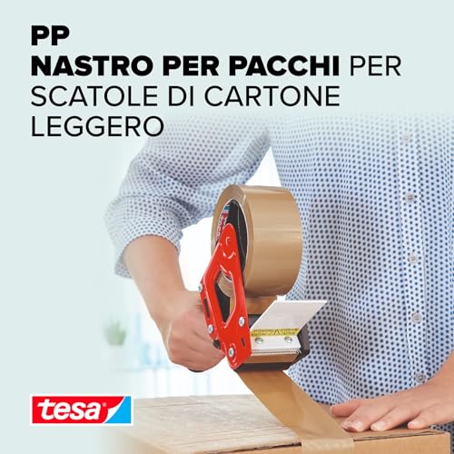 Detalle de Tesapack 64014 PP Nastro Adesivo Marrone – 66 m x 50 mm, confezione da 6 rotoli
