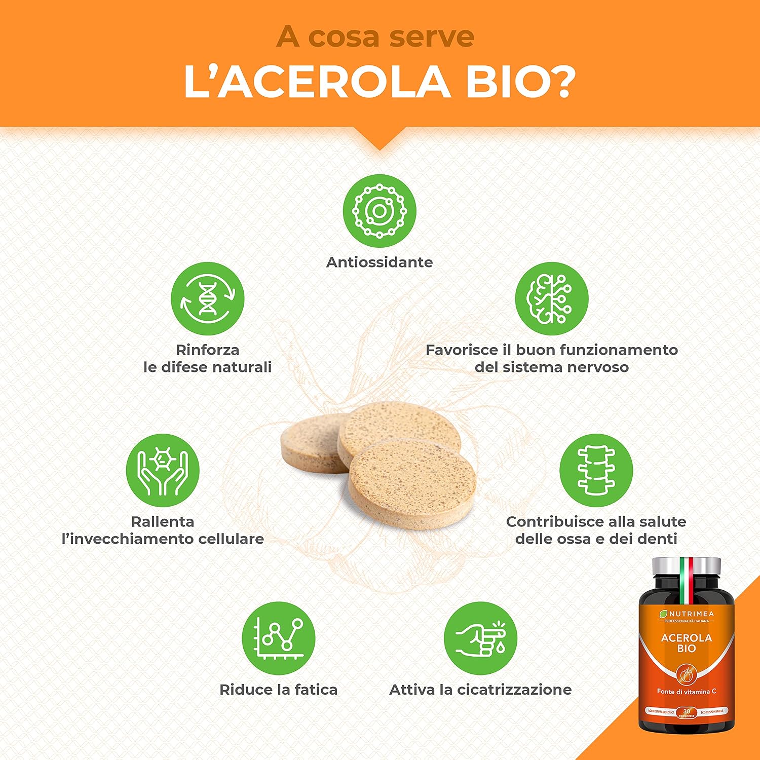 Thumbnail 1 de Acerola BIO 1000 mg 30 compresse masticabili
