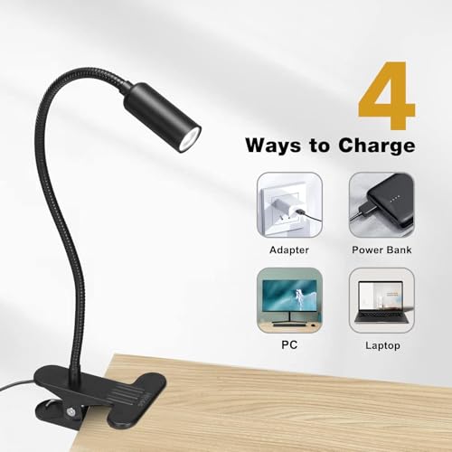 Thumbnail 2 de Hifree Lampada da Lettura con Clip in Alluminio – LED, braccio flessibile, memoria luminosità