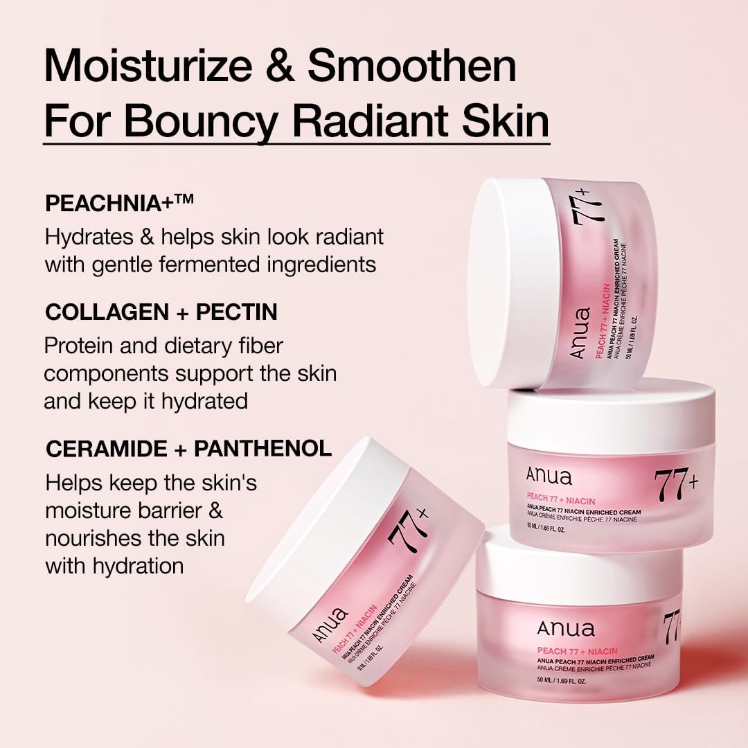 Detalle 2 de Anua Peach Niacinamide Cream: Hydrating Korean Skin-Glows, 50ml