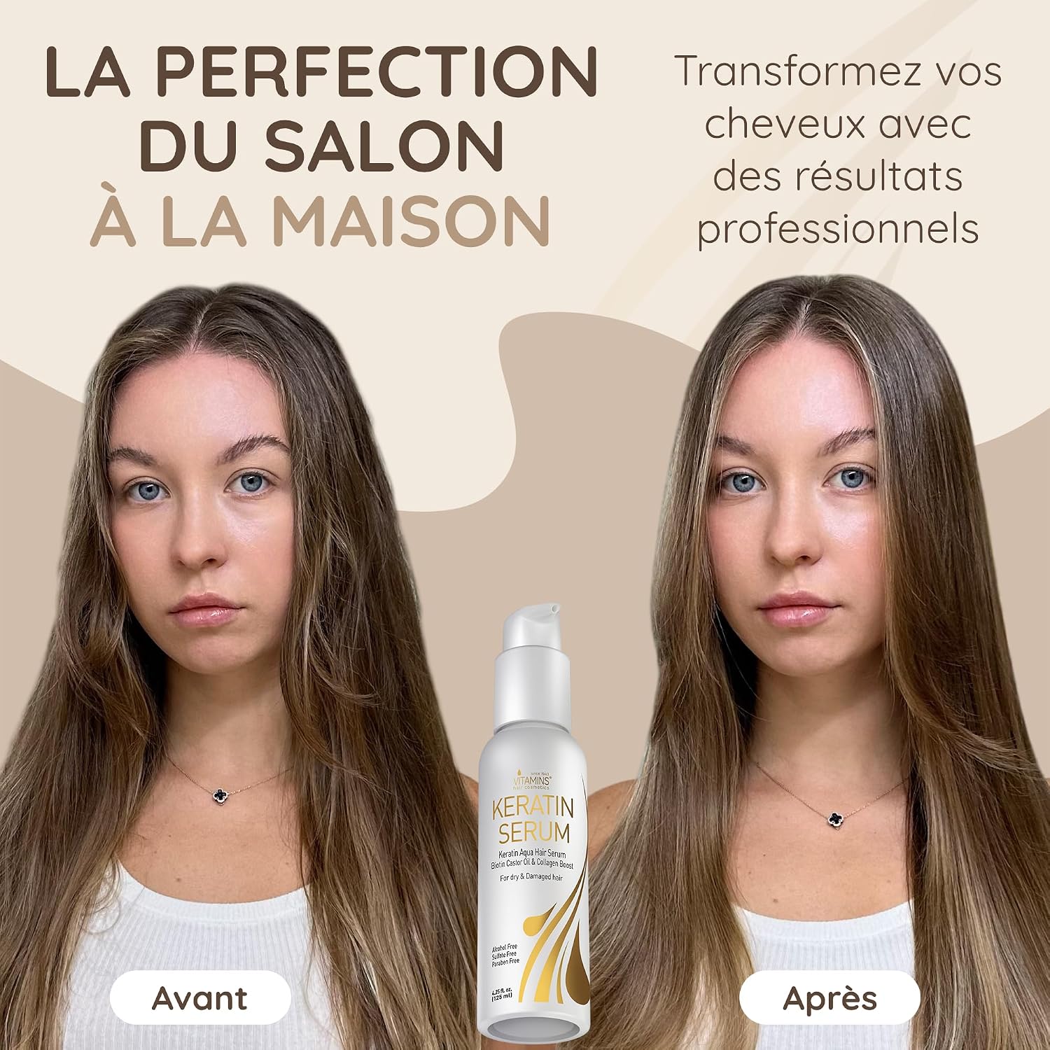Detalle 2 de Vitamins Sérum Kératine Cheveux Secs et Abîmés 1 flacon 💇♀