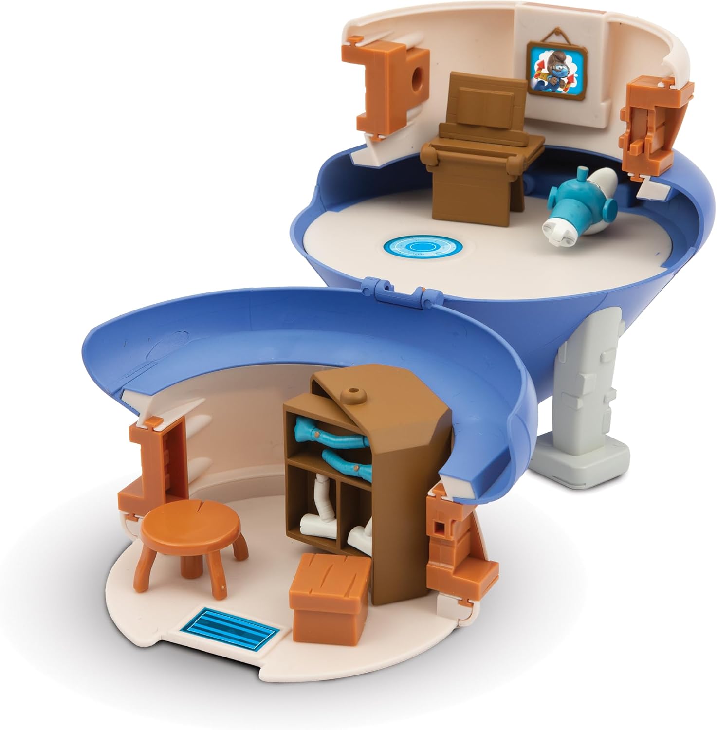 Detalle de The Smurfs Les Schtroumpfs – Maison magique et figurine Bricoleur (5,5 cm) avec accessoires