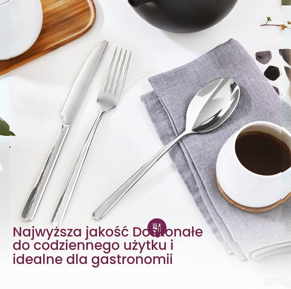 Detalle 2 de Sambonet Linear 52513-83 – zestaw sztućców ze stali nierdzewnej 18/10, 36 sztuk