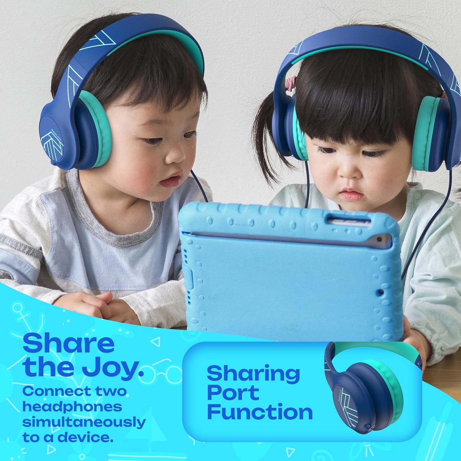 Thumbnail 6 de PowerLocus Auriculares Infantiles Azul 🎧 con Límite de Volumen Seguro