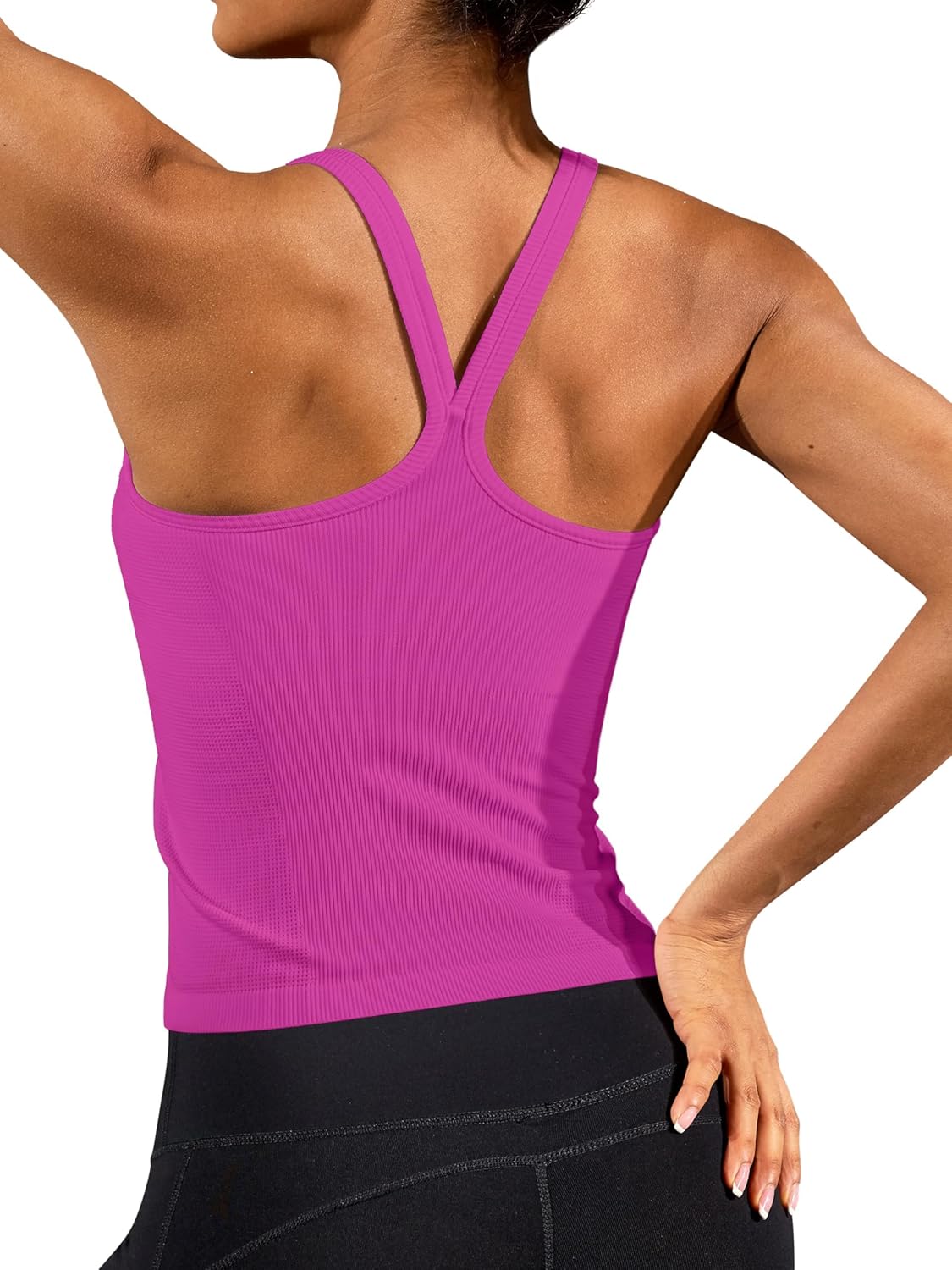 Detalle de Charmo Damen Sport Tank Top Ärmelloses Yoga Oberteil – leichtes Fitnesstop mit integriertem BH