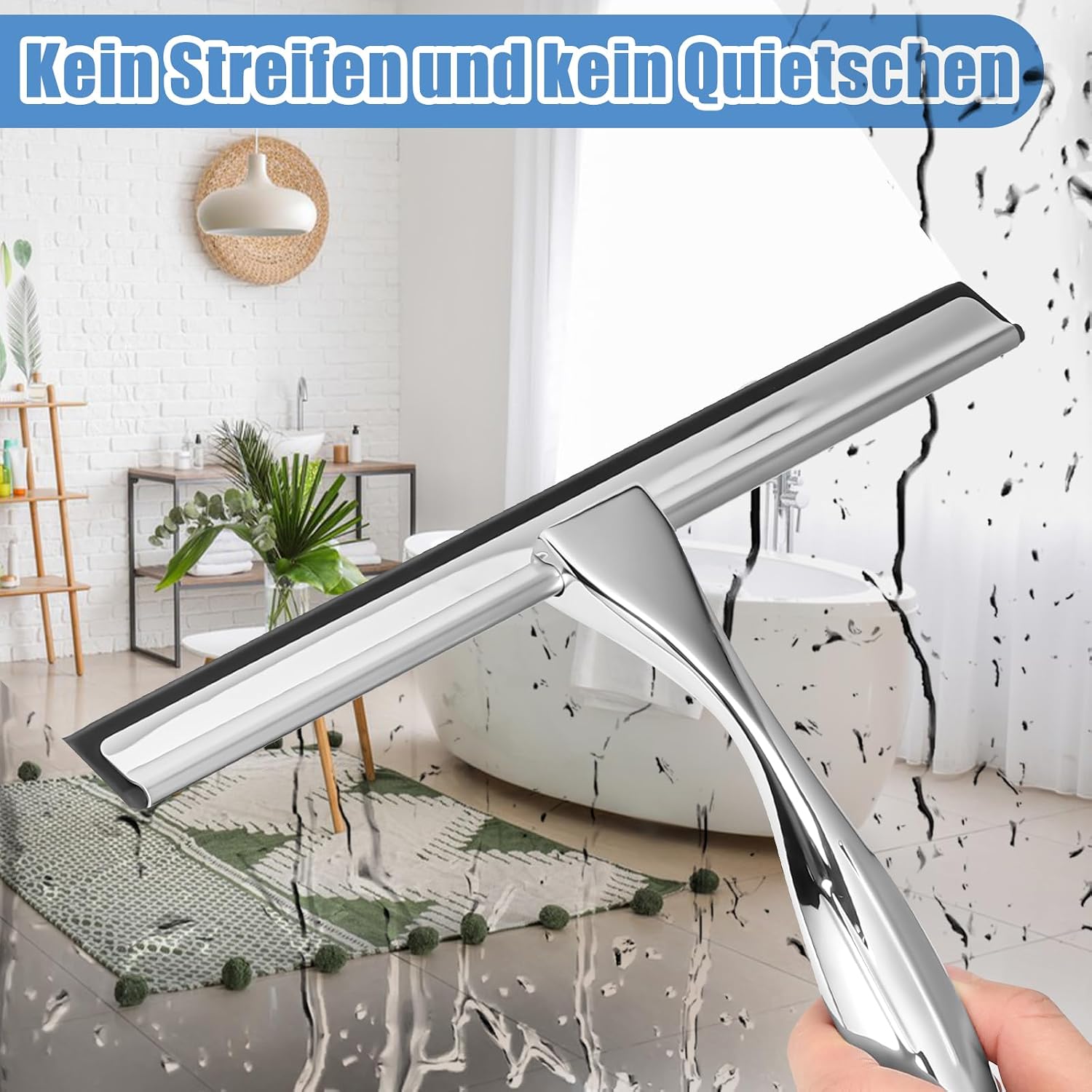 Detalle de Wlich Duschabzieher Abzieher Edelstahl 10″
