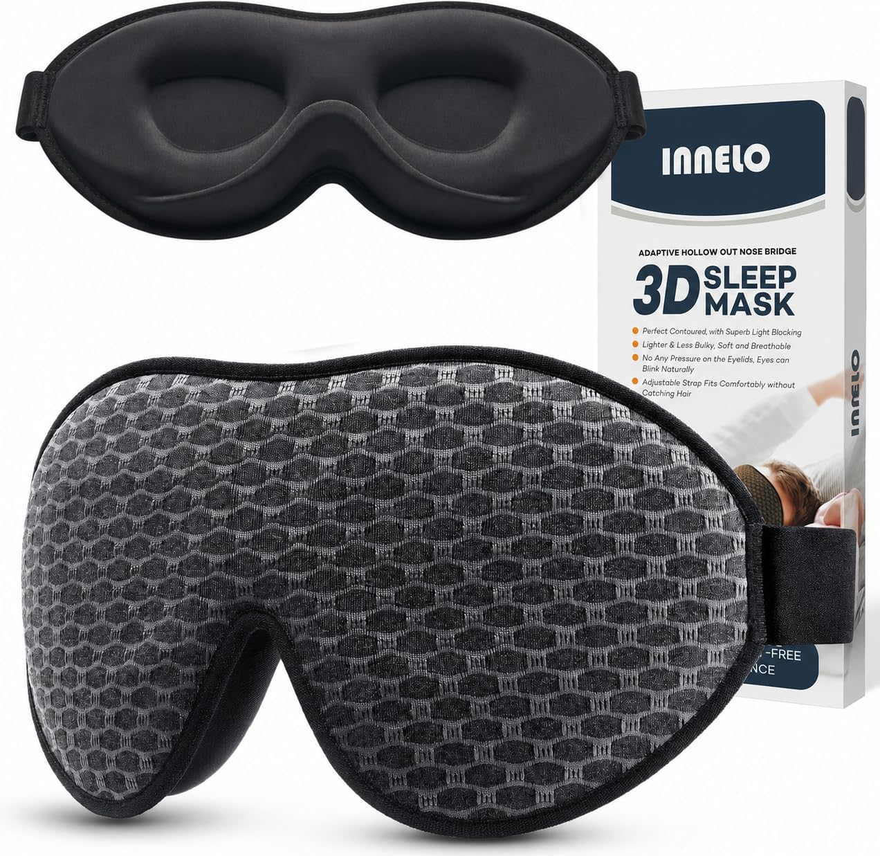 Detalle de INNELO Sleep Mask with Ice Silk Lining