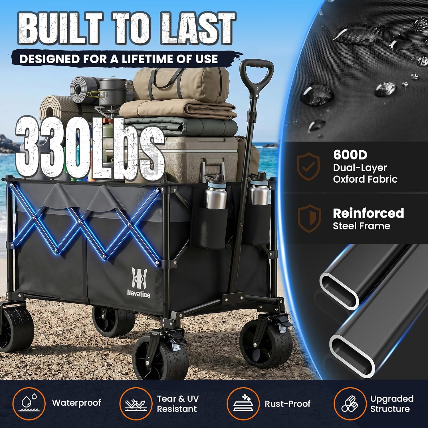 Detalle 2 de Navatiee Folding Wagon 165L Capacity