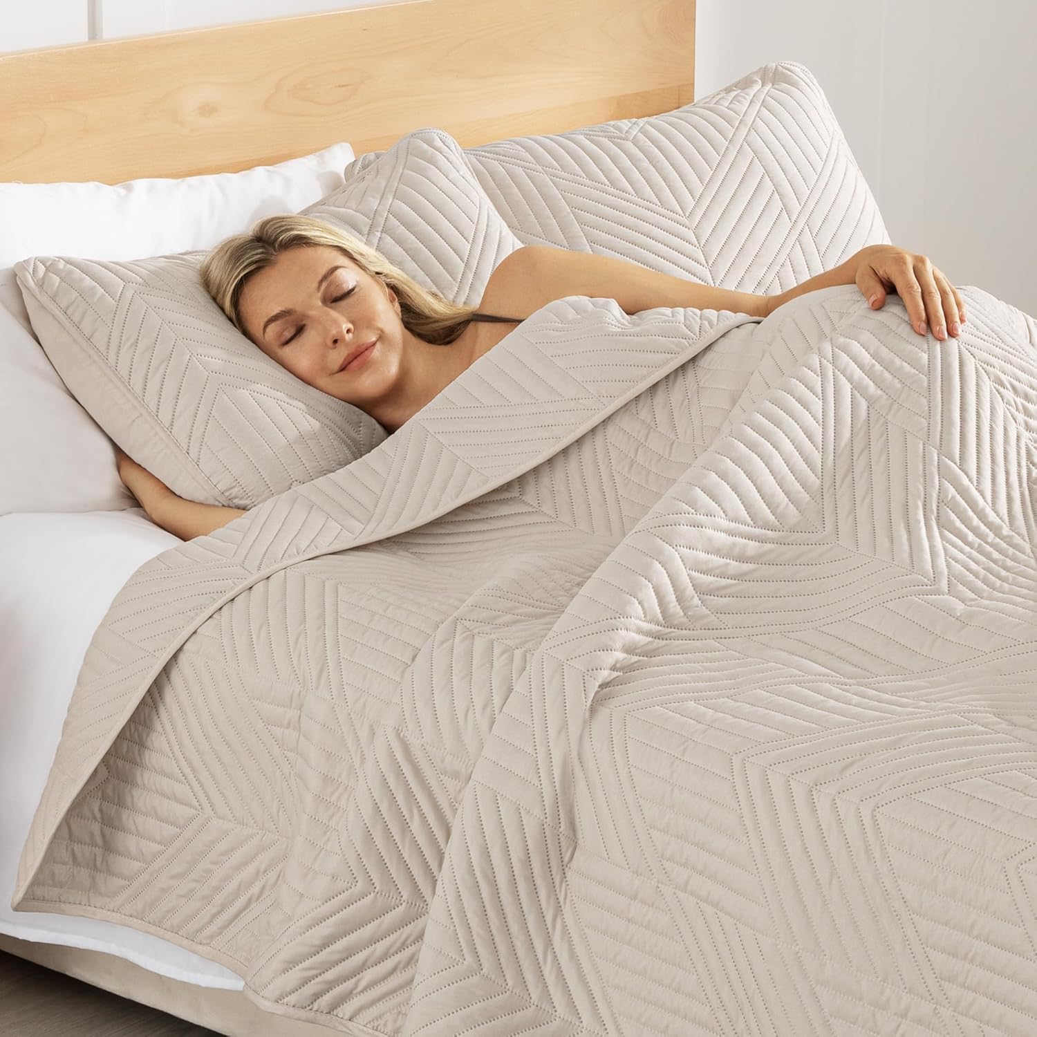 Thumbnail 3 de Exclusivo Mezcla Ultrasonic Full Queen Quilt Bedding Set