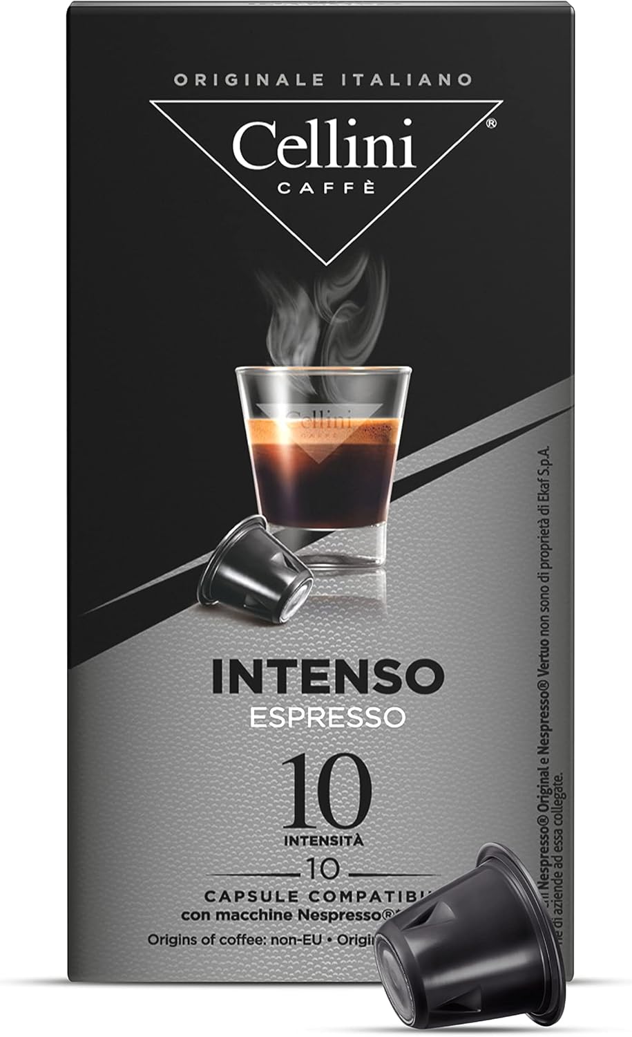 Detalle de Capsules de café Cellini compatibles Nespresso – Intenso, 100 pcs