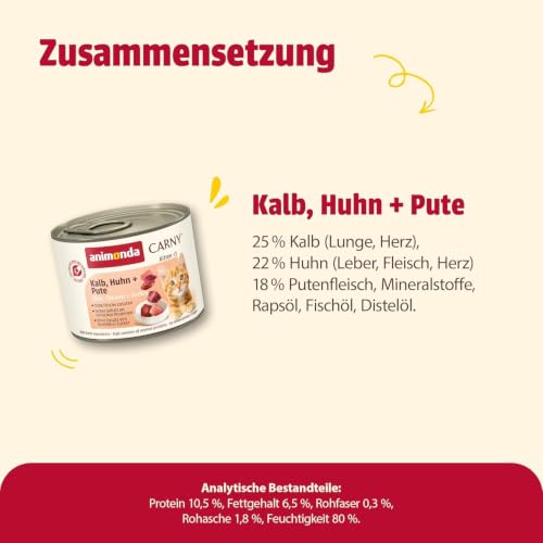 Detalle de Animonda Carny Kitten Rind, Huhn + Pute – 12 x 200 g: Nassfutter für Katzenjunge