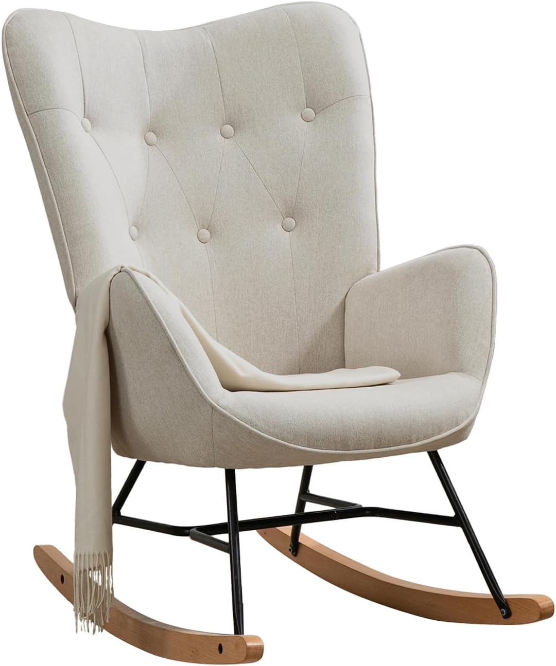MEUBLE COSY Sedia a dondolo imbottita 66x84x97 cm