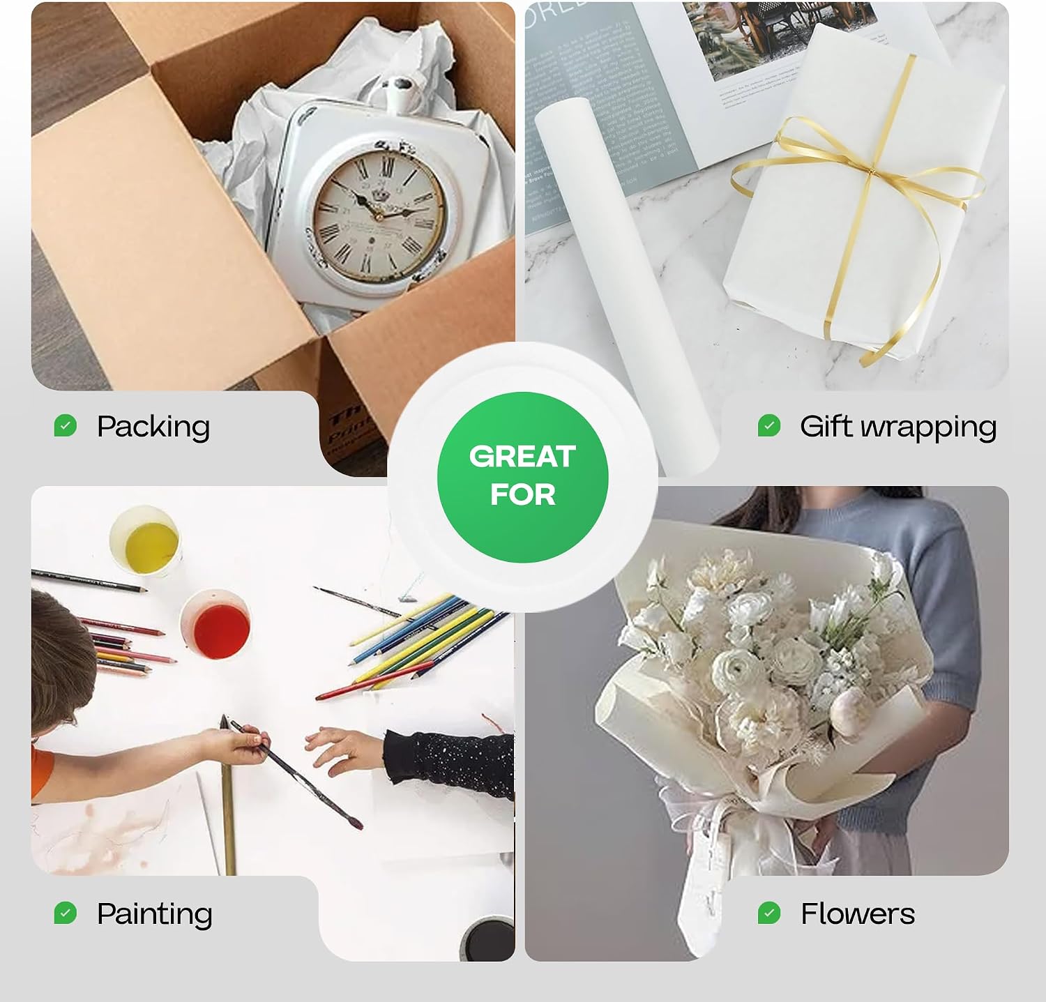 Thumbnail 5 de IDL Packaging White Kraft Paper Roll 18-Inch