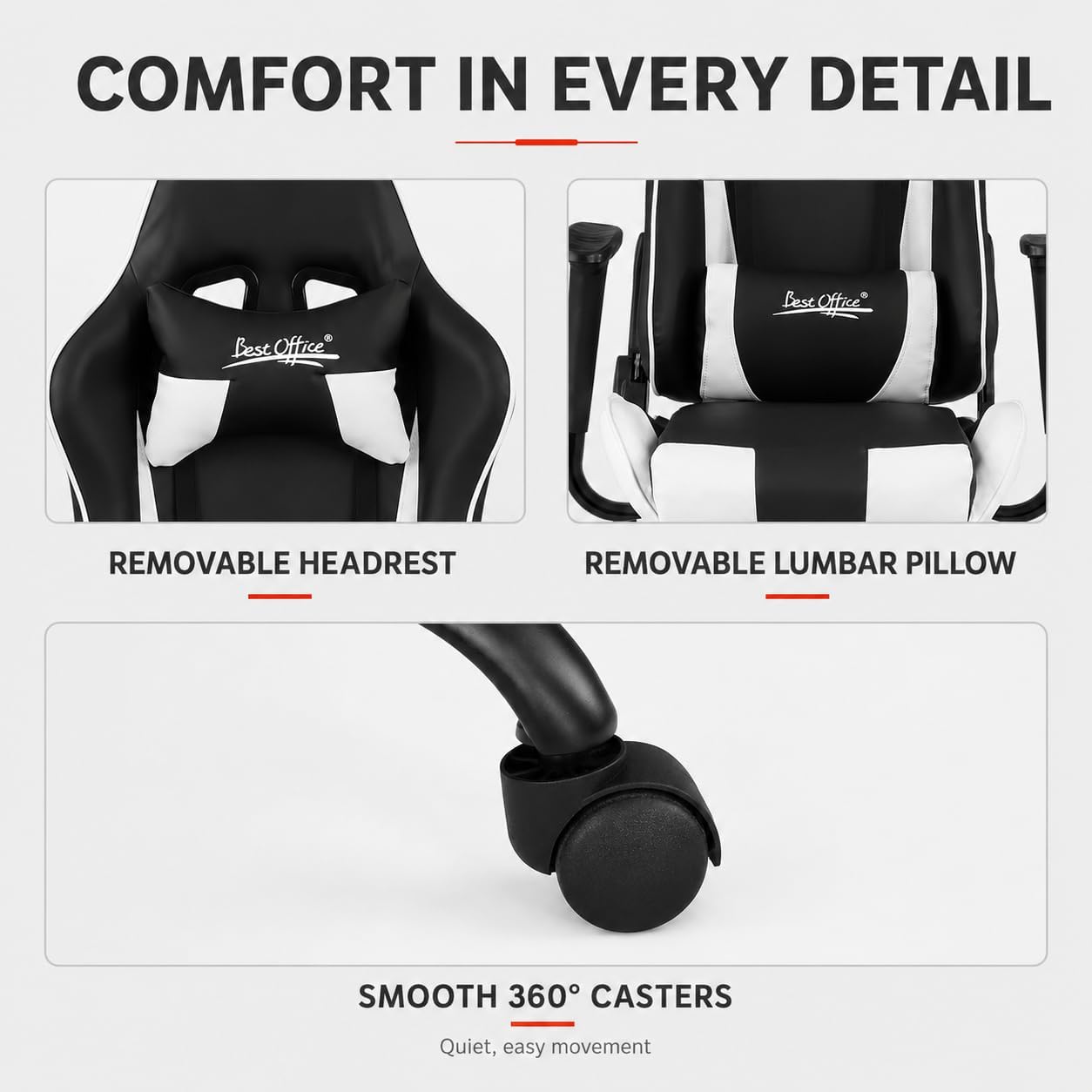 Thumbnail 6 de BestOffice gaming chair, 250 lb capacity