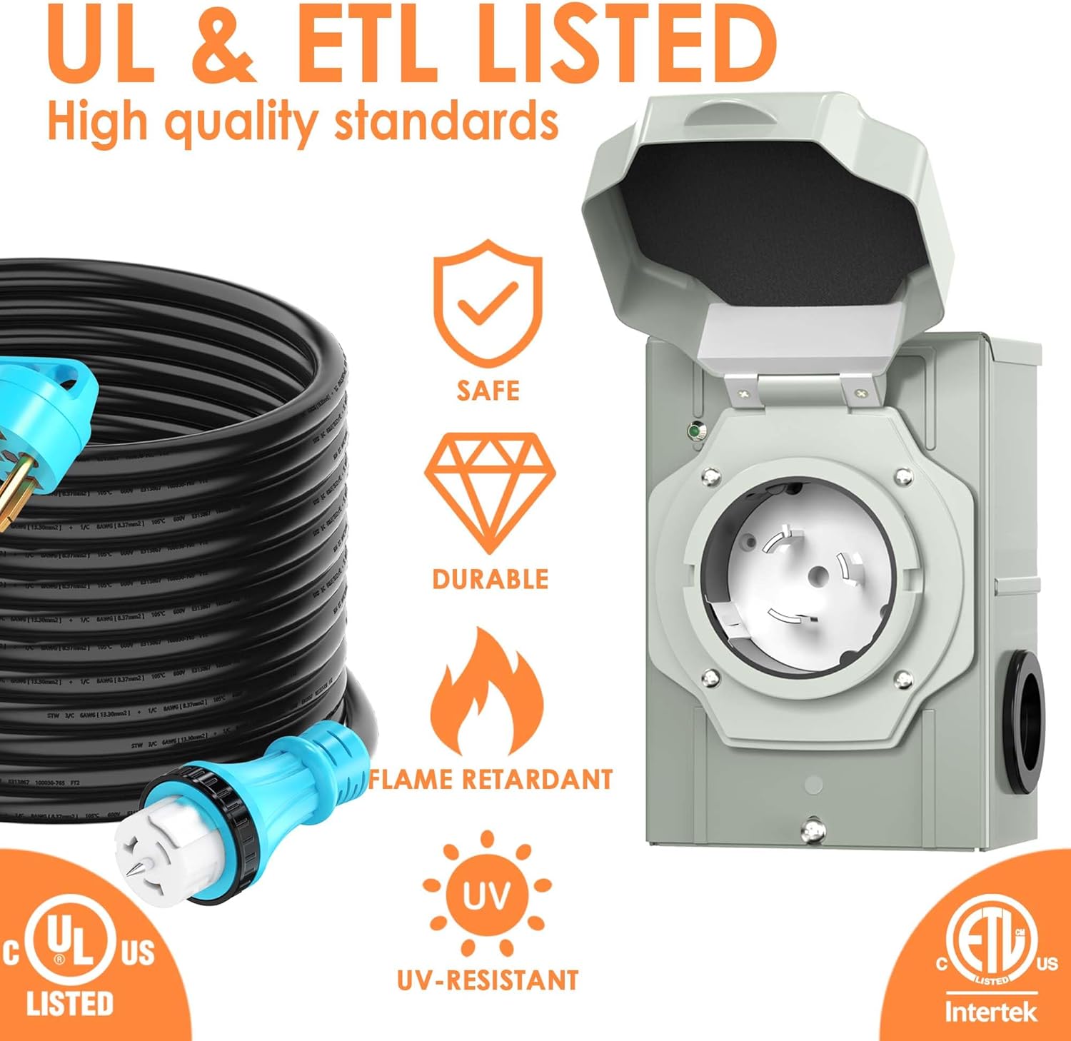 Detalle de CircleRiver 50A Generator Power Inlet Kit 🔌
