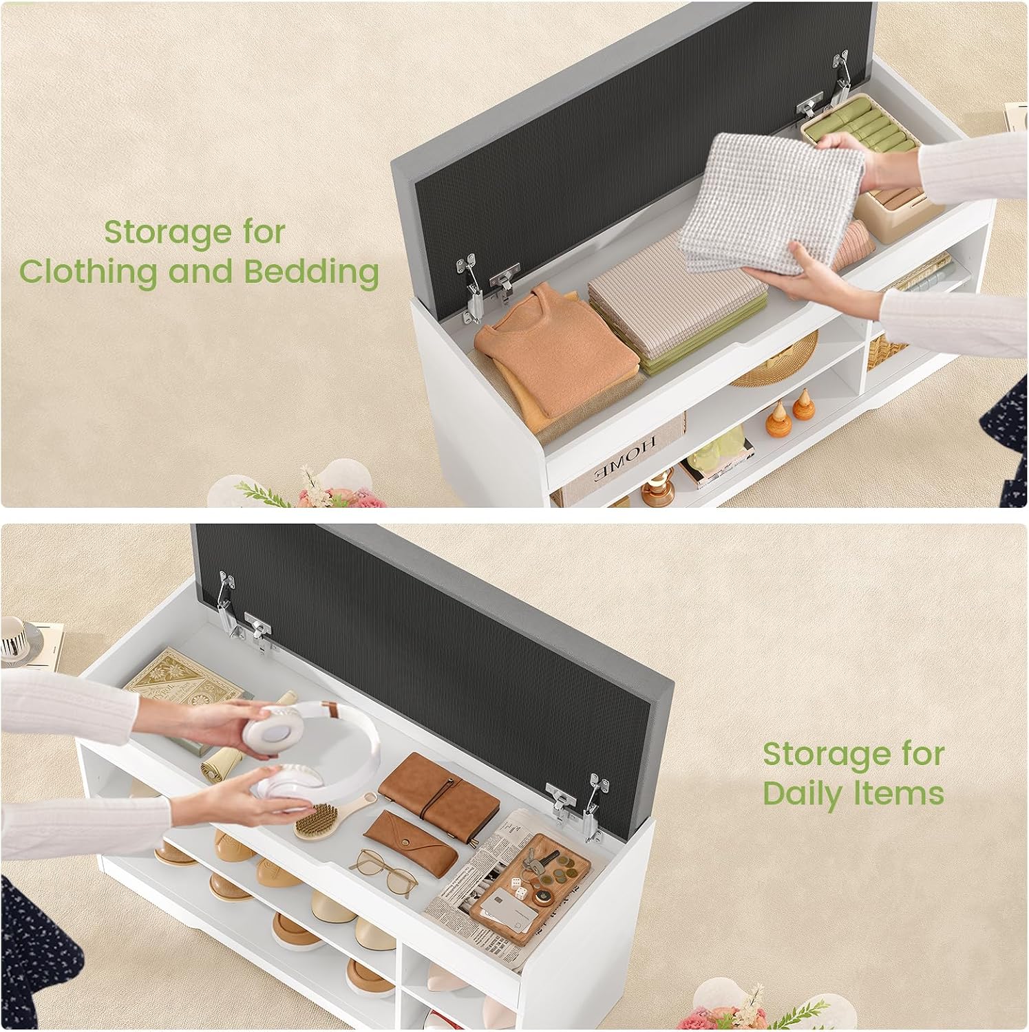 Detalle de TEENFON Storage Bench, White