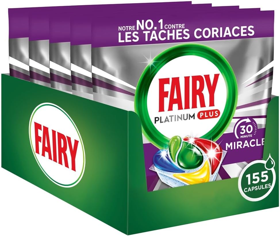 Thumbnail 5 de Fairy Platinum Plus Tablettes Lave-Vaisselle Tout-en-1, Miracle 30 Minutes – 100 Tablettes (20x5)
