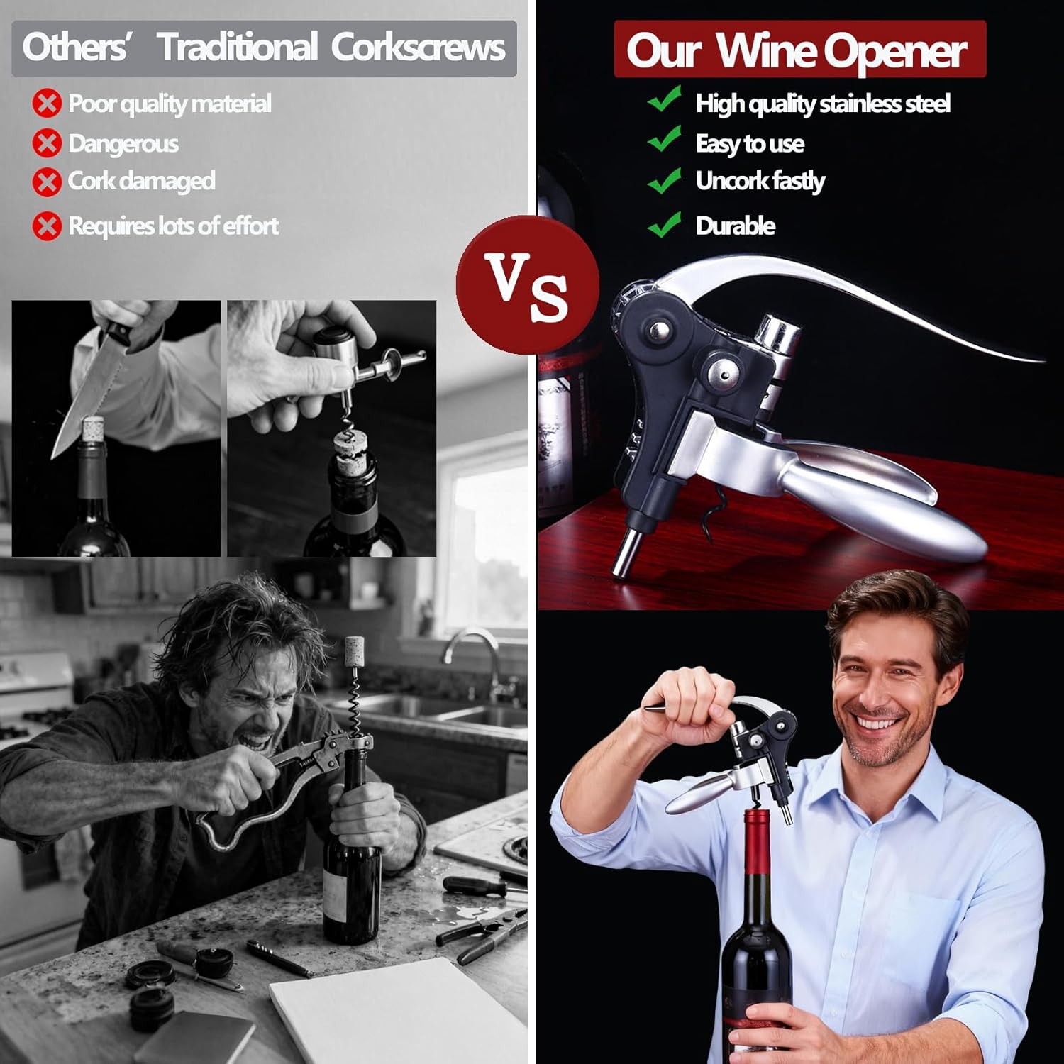 Thumbnail 4 de Wine Bottle Opener Corkscrew Gift Set 8pc 🍷