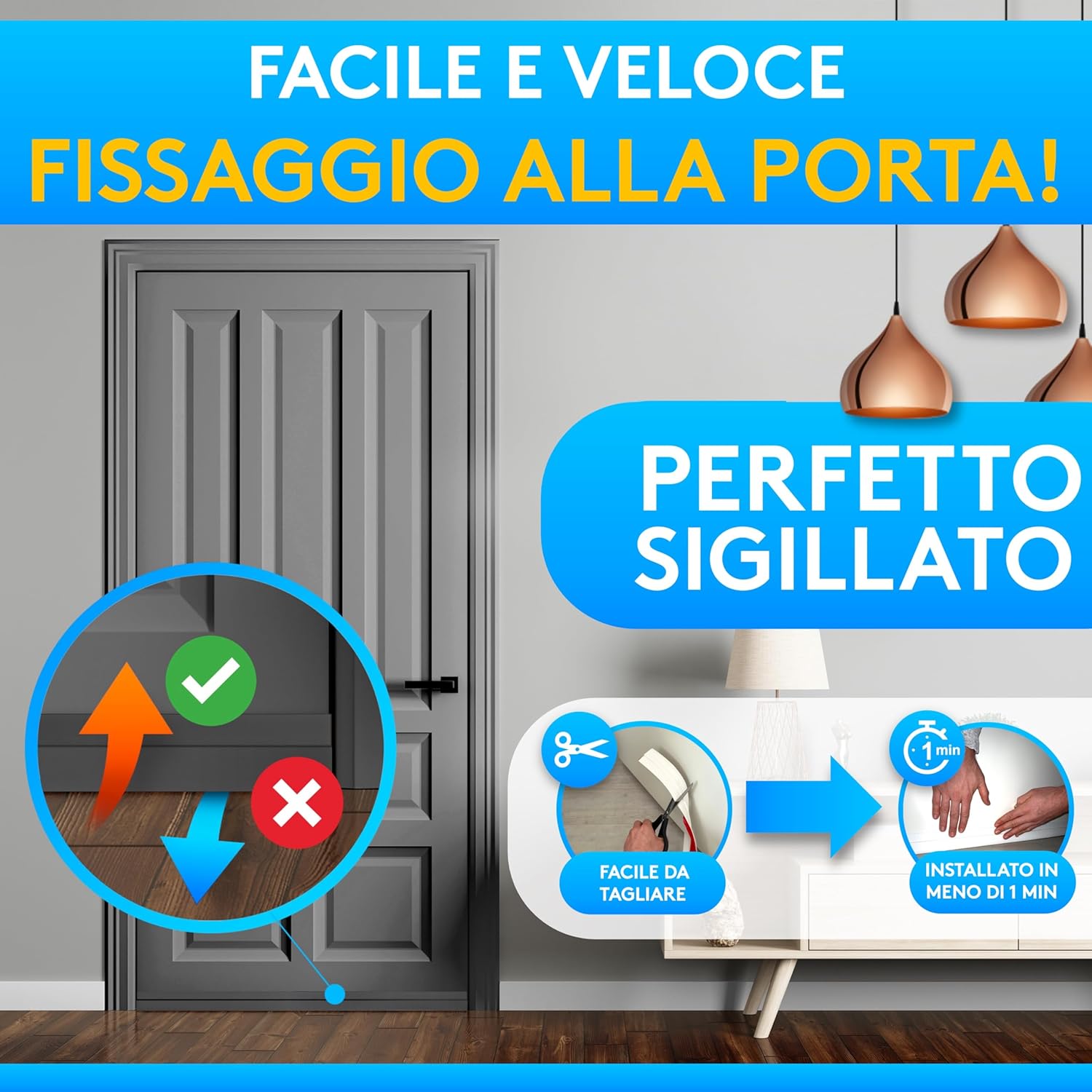 Thumbnail 4 de SilverRack Paraspifferi sottoporta 1x1m Nero
