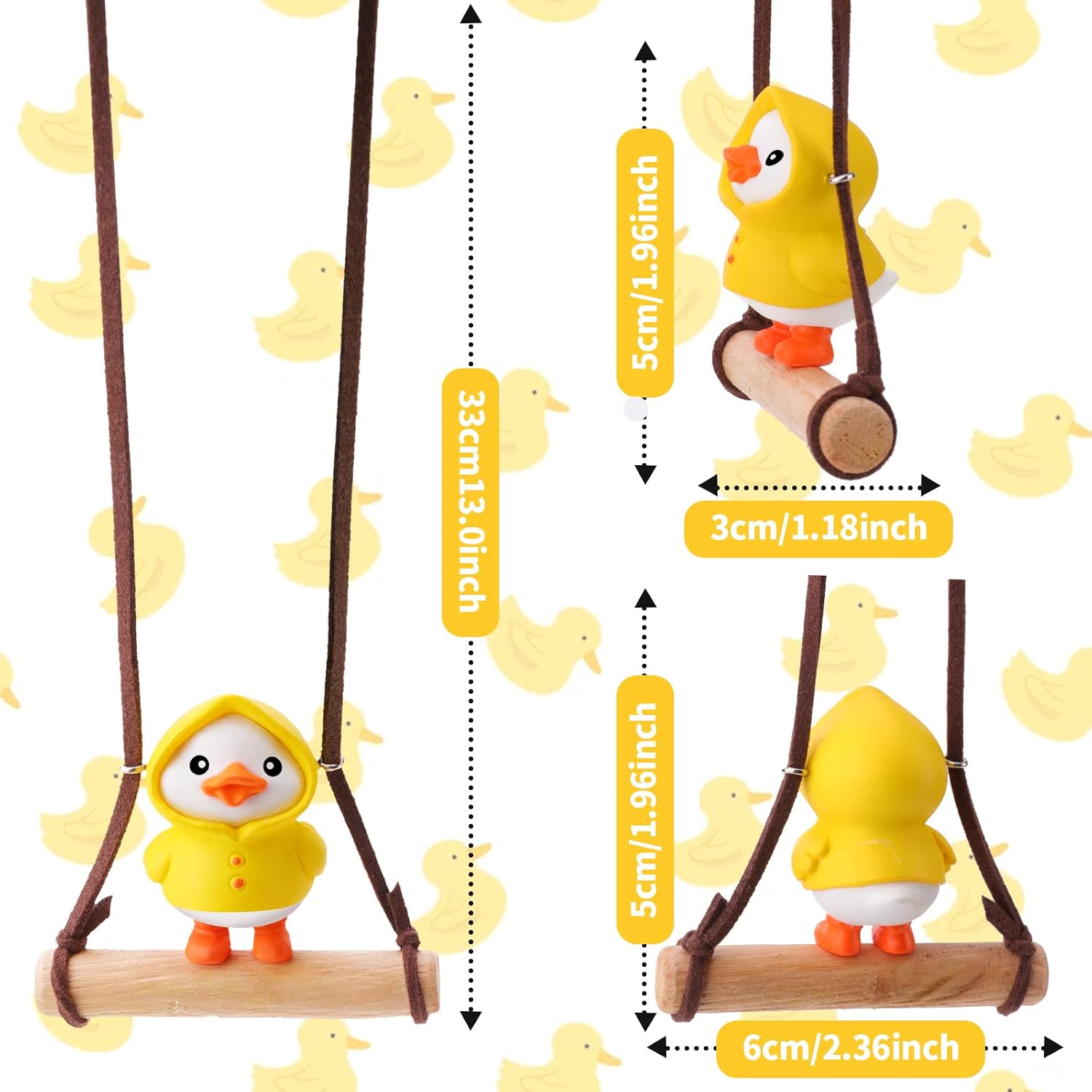 Detalle de OOTSR Swinging Duck Car Hanging Ornament (6x5cm) for Rearview Mirror