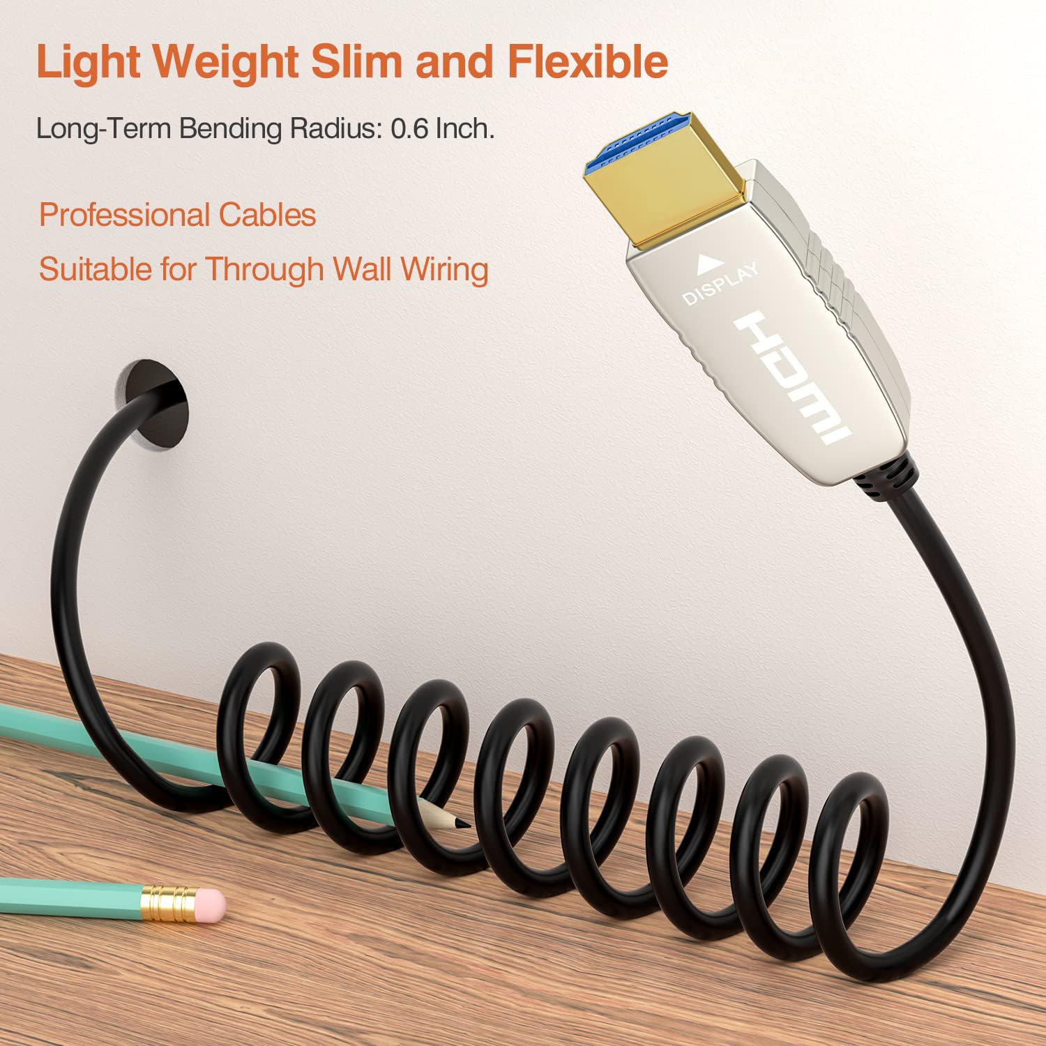 Thumbnail 4 de RUIPRO 4K HDMI Fiber Optic Cable 100 Feet: Ultra Slim, 18Gbps, ARC HDR10