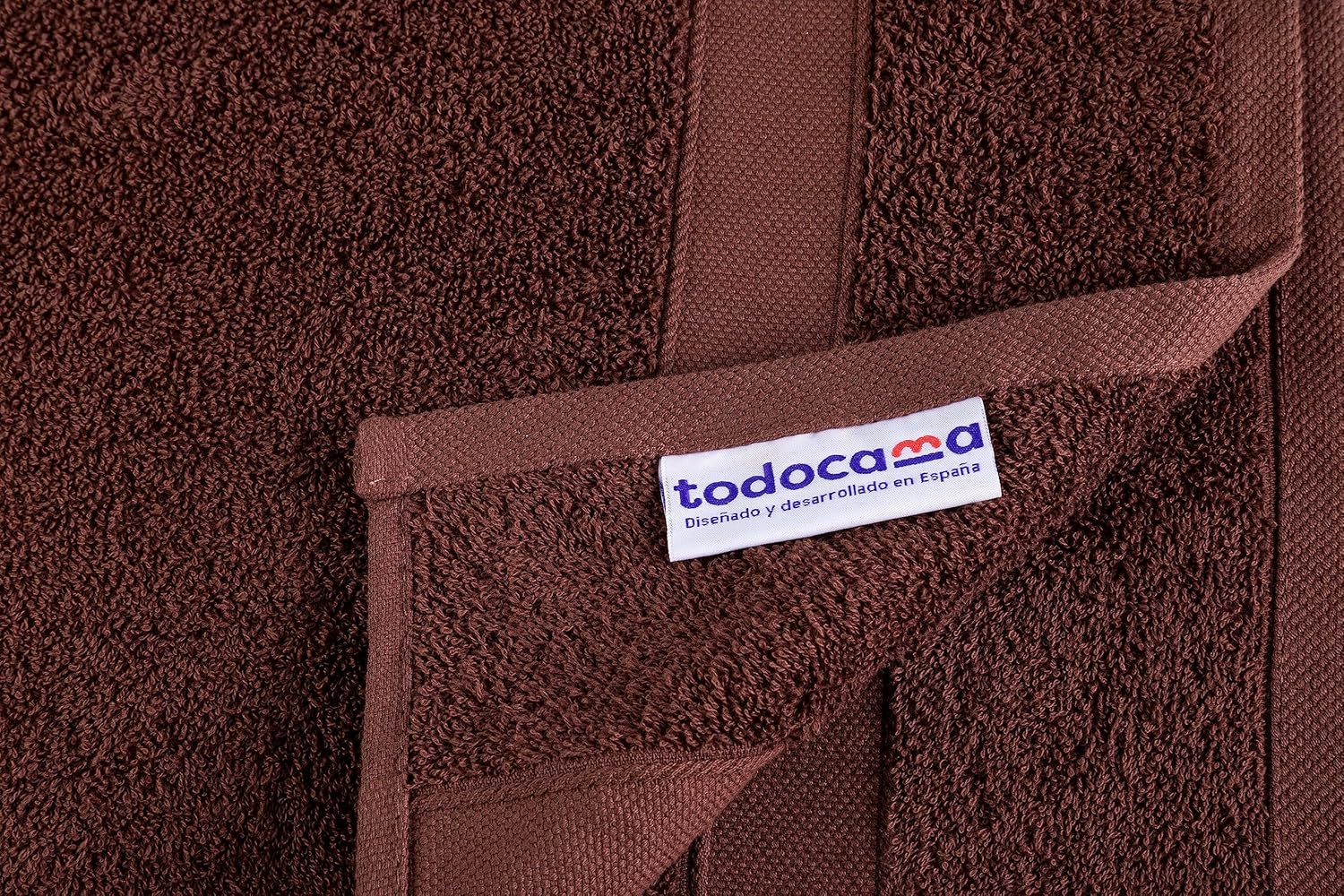 Thumbnail 1 de Todocama Lot de 2 Serviettes de Douche en coton 100% – 70 x 140 cm, chocolat, absorbantes et à séchage rapide