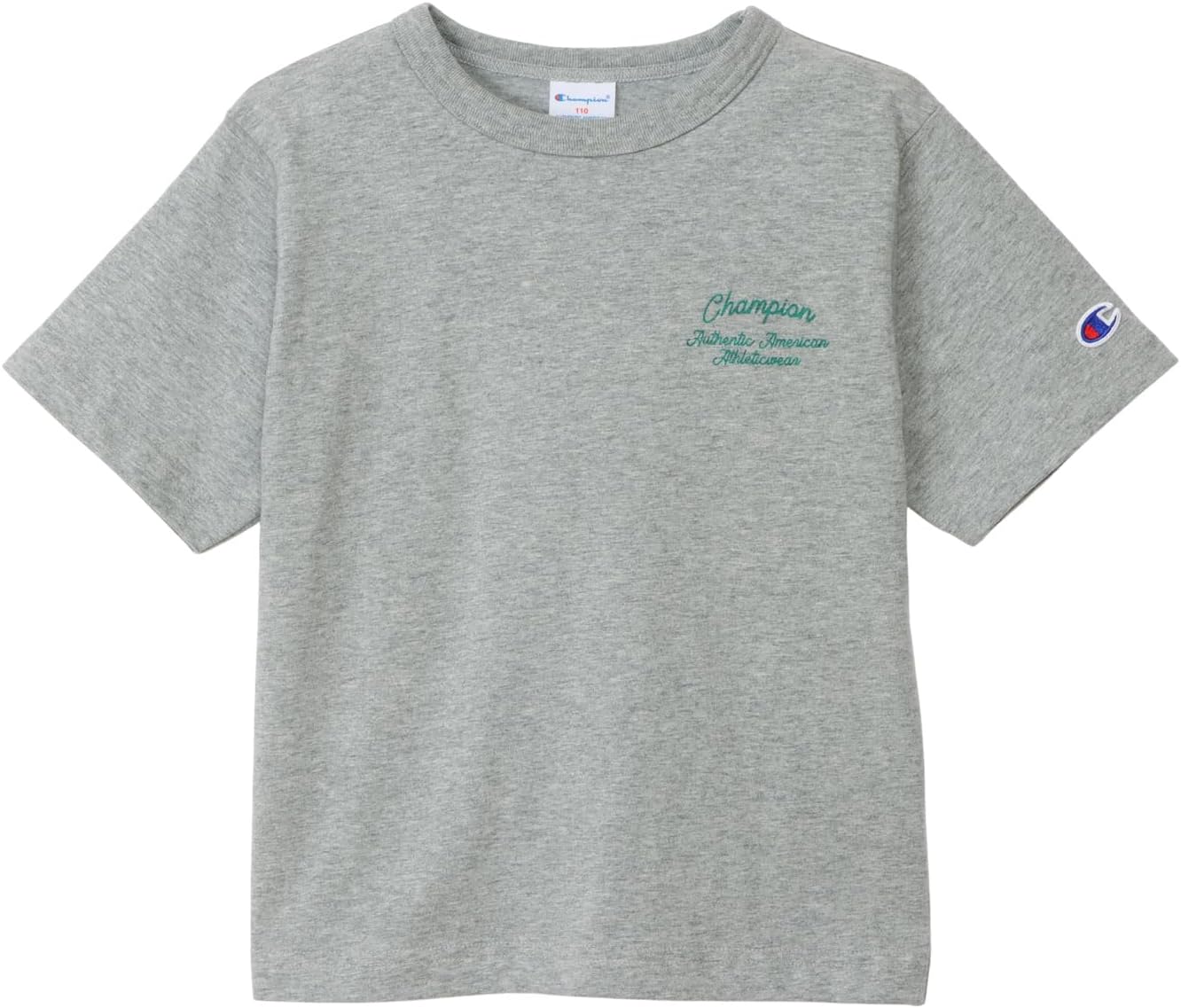 Detalle de Champion CK-D315 キッズ半袖Tシャツ 綿100% リラックスフィット 胸・背中ロゴプリント