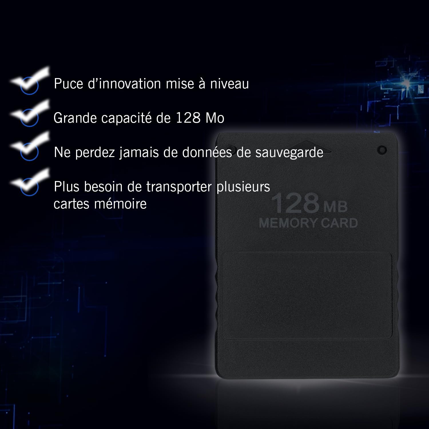 Thumbnail 2 de Carte mémoire PS2 Mcbazel 128MB pour sauvegardes haute vitesse (accessoires PS2)