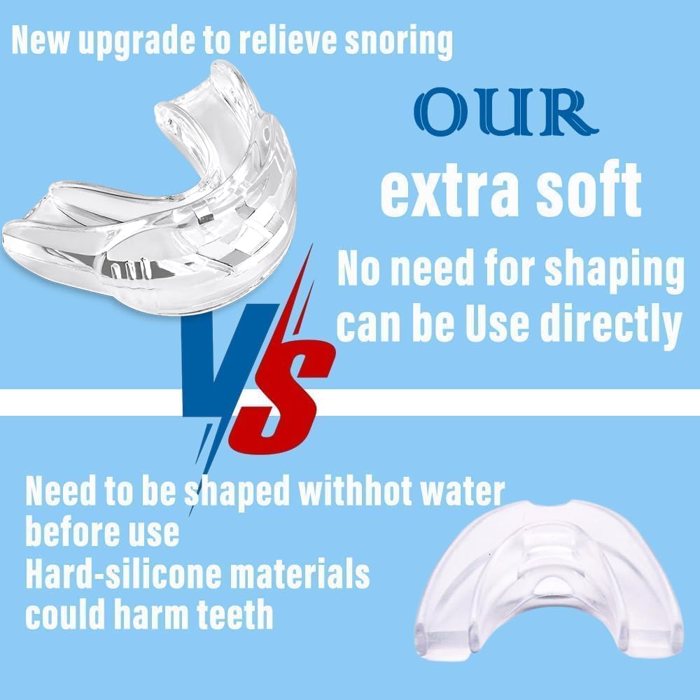 Detalle de AIOUTGOGO Anti Snoring Devices (2 Pack) soft anti-snoring mouthpieces for men & women