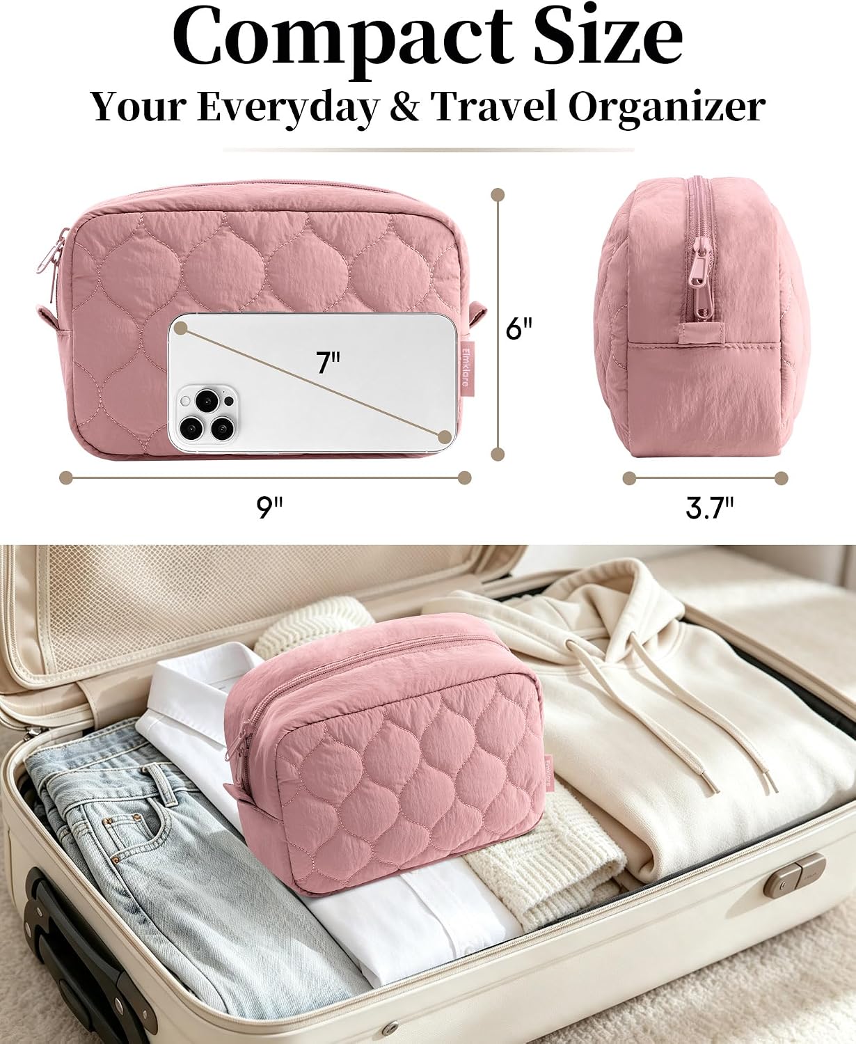Detalle 2 de Travel Makeup Bag, 9 x 6 x 3.7 inches