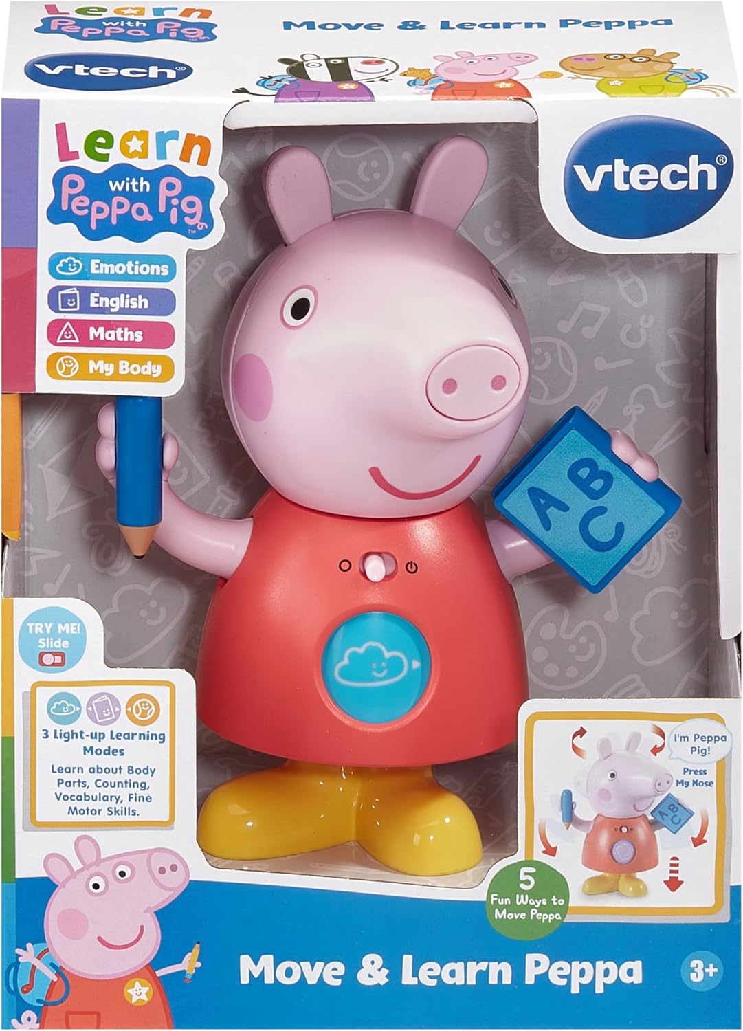 Detalle 2 de VTech Peppa Pig: Move and Learn Peppa – Interactive Learning Toy for 3–5 Year Olds