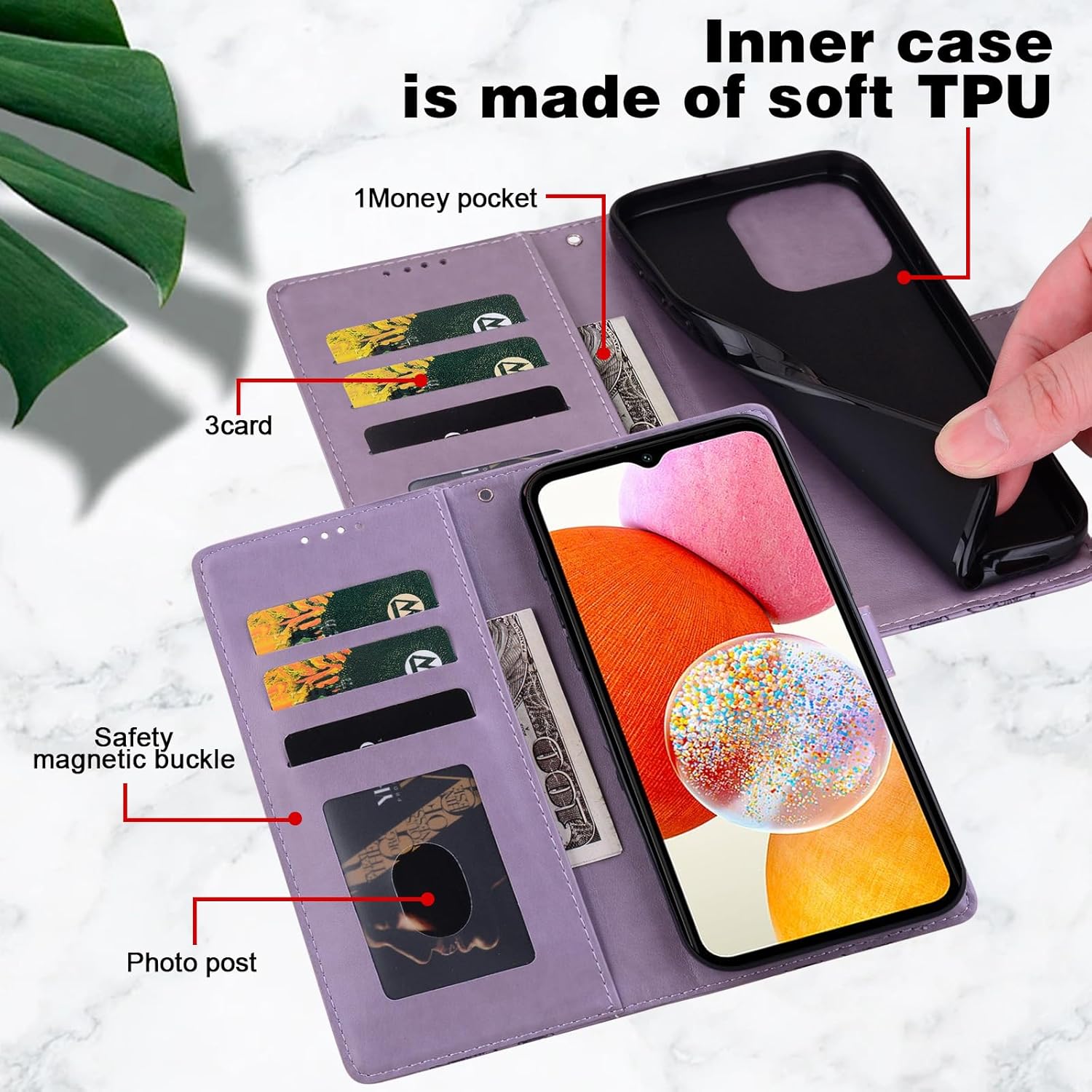 Thumbnail 1 de BOLELAW Klapphülle für Motorola Edge 50 Neo mit Magnetverschluss, Kartenfächern und Standfunktion